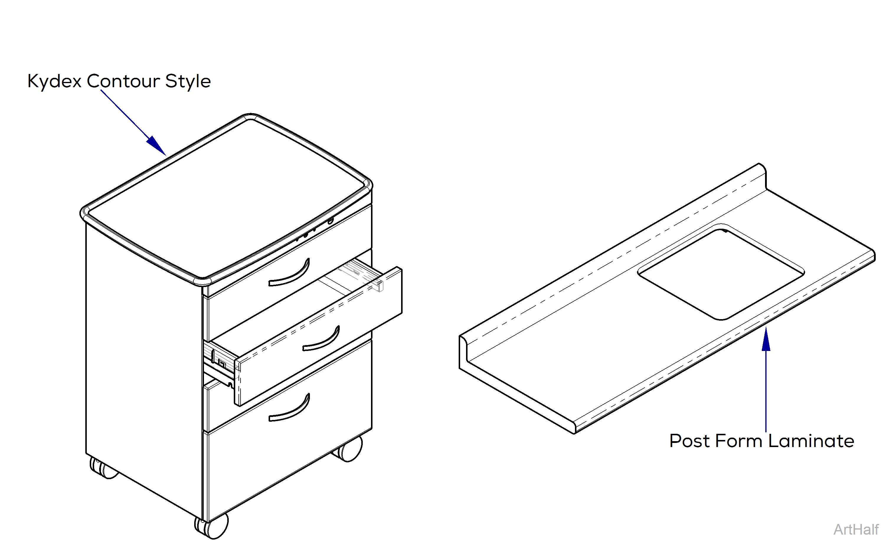 Midmark Synthesis® Cabinetry Laminate Countertops