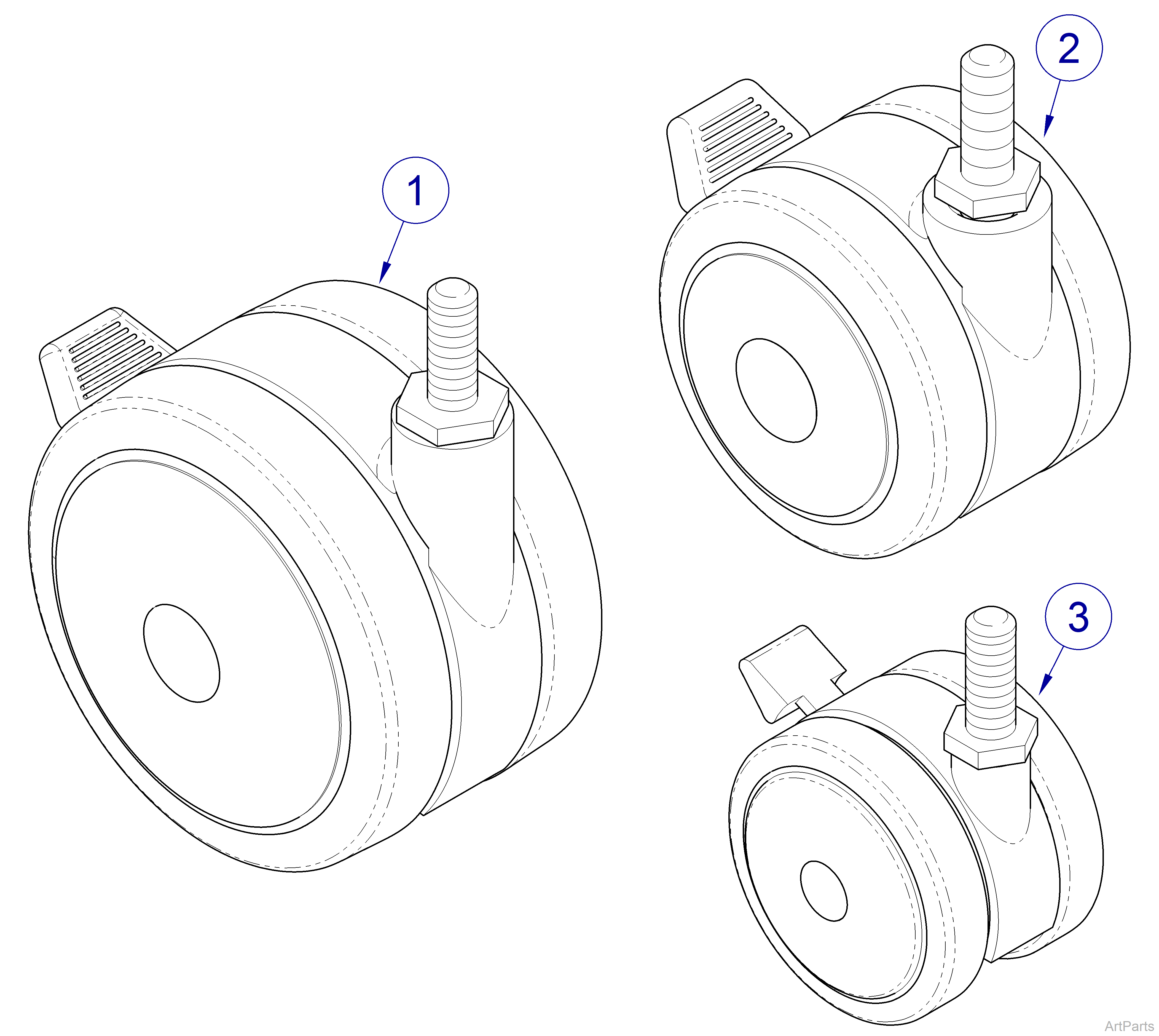 Midmark Synthesis® Cabinetry Casters