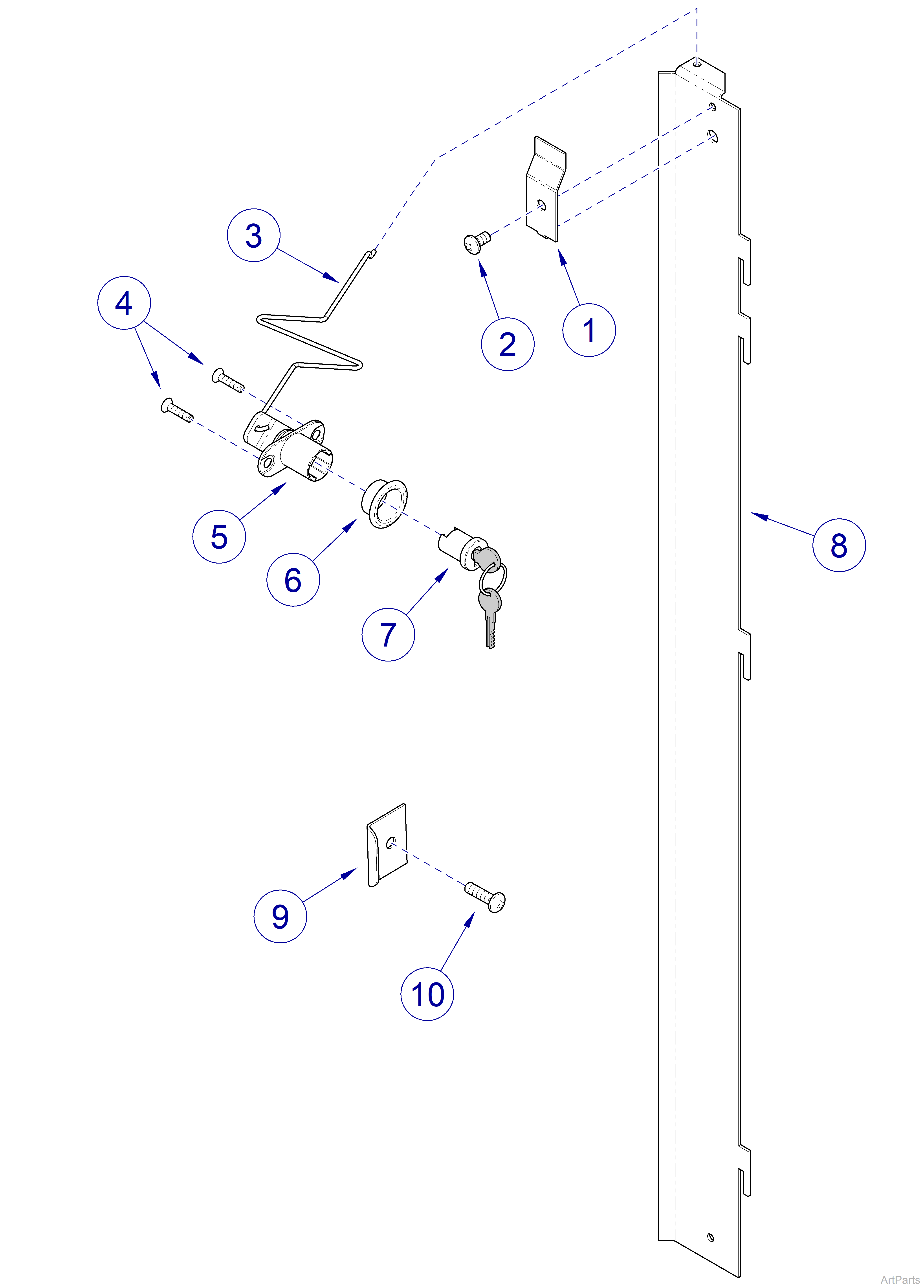 Tall Single Drawer Lock Kits