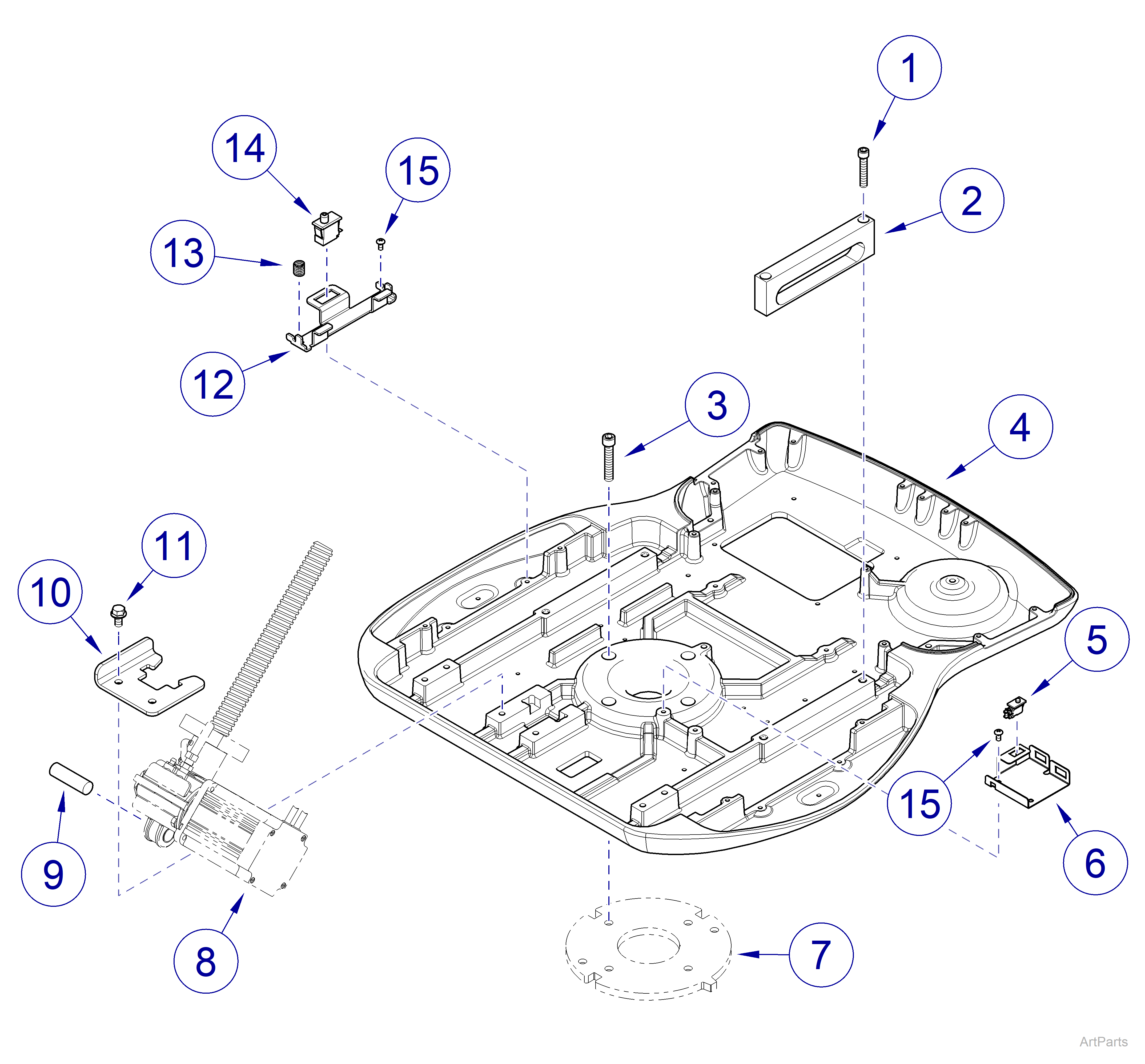 630 Human Form® Procedures Chair Rotational Upper Base Components