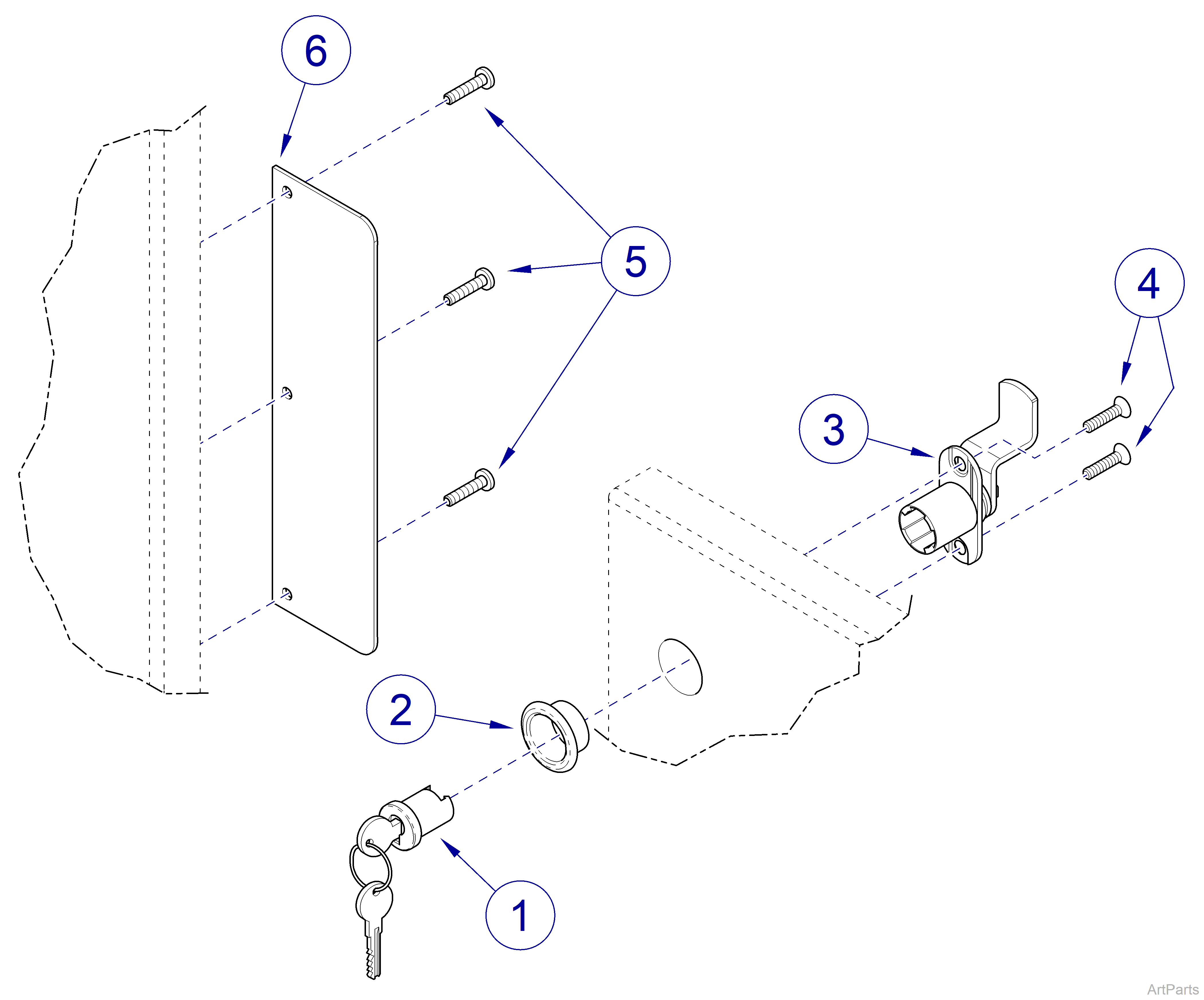 Midmark Synthesis® Cabinetry Single Door Keyless Lock Kit