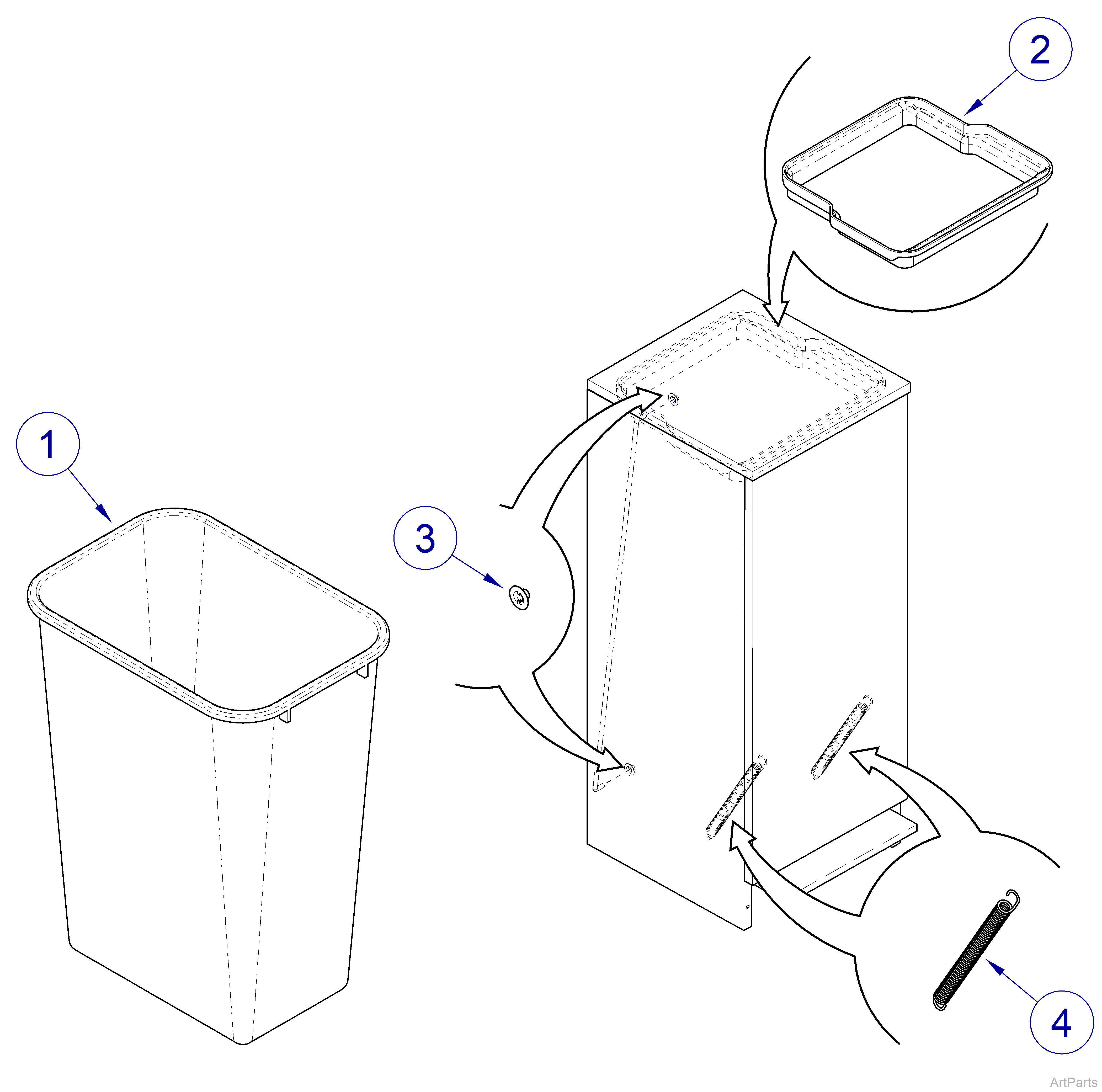 Midmark Synthesis® Cabinetry Wastebasket
