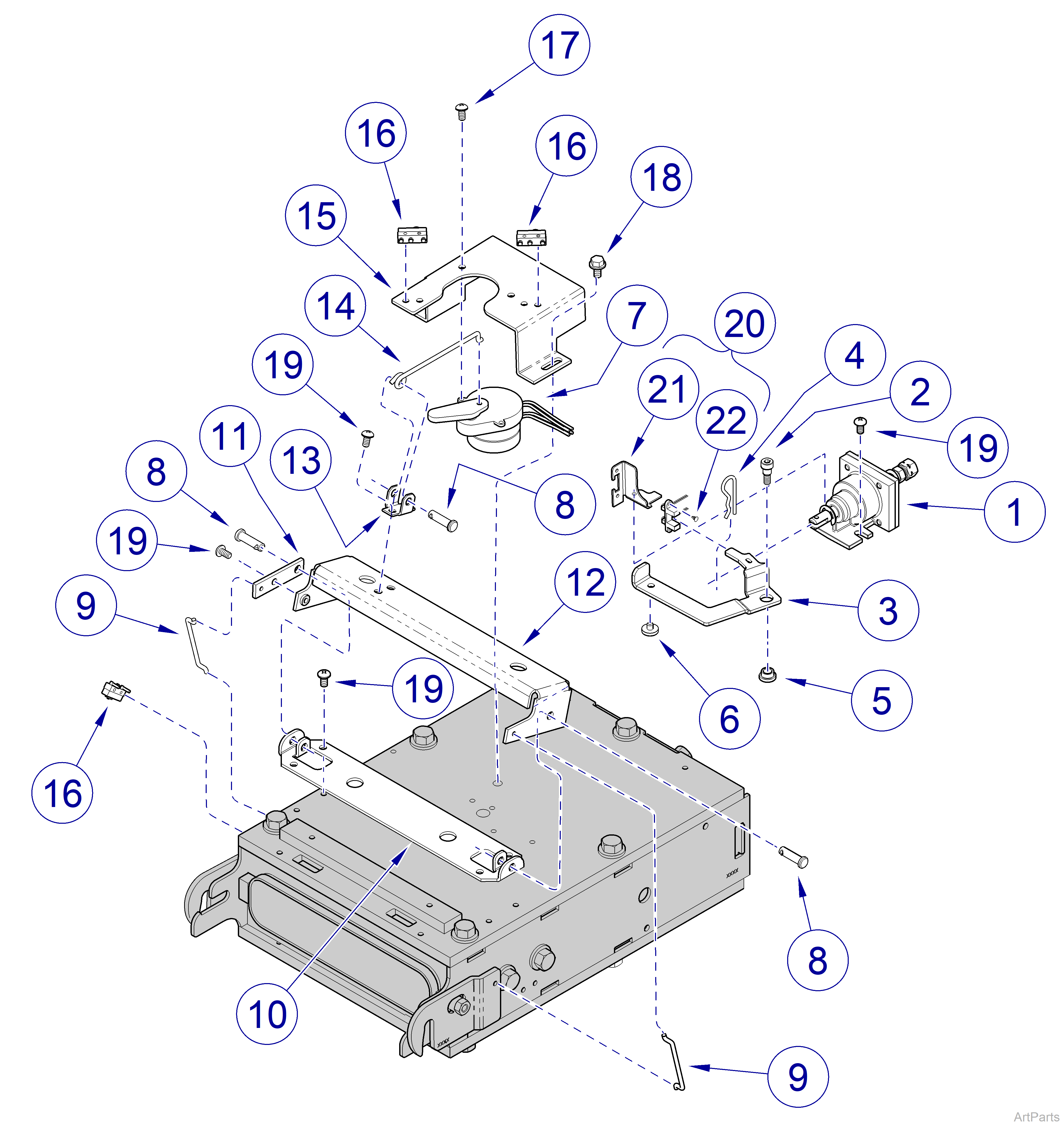 M3 Sterilizer  Door / Tray Latch Mechanism