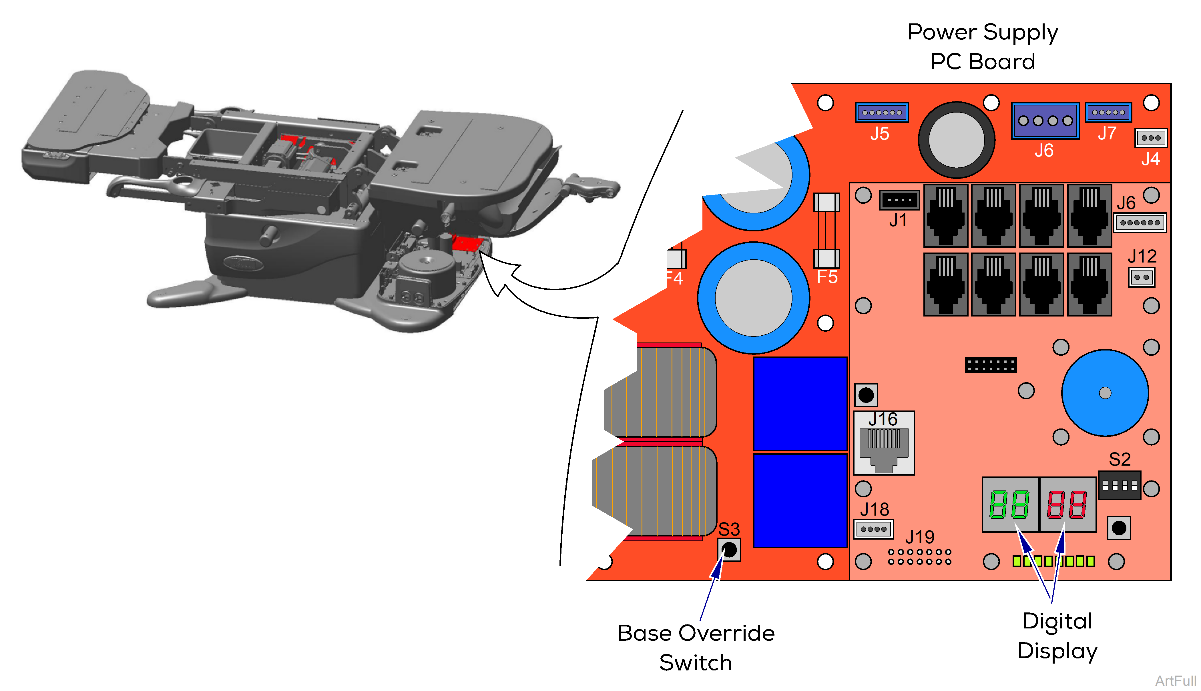 630 Chair Base Function Override Switch