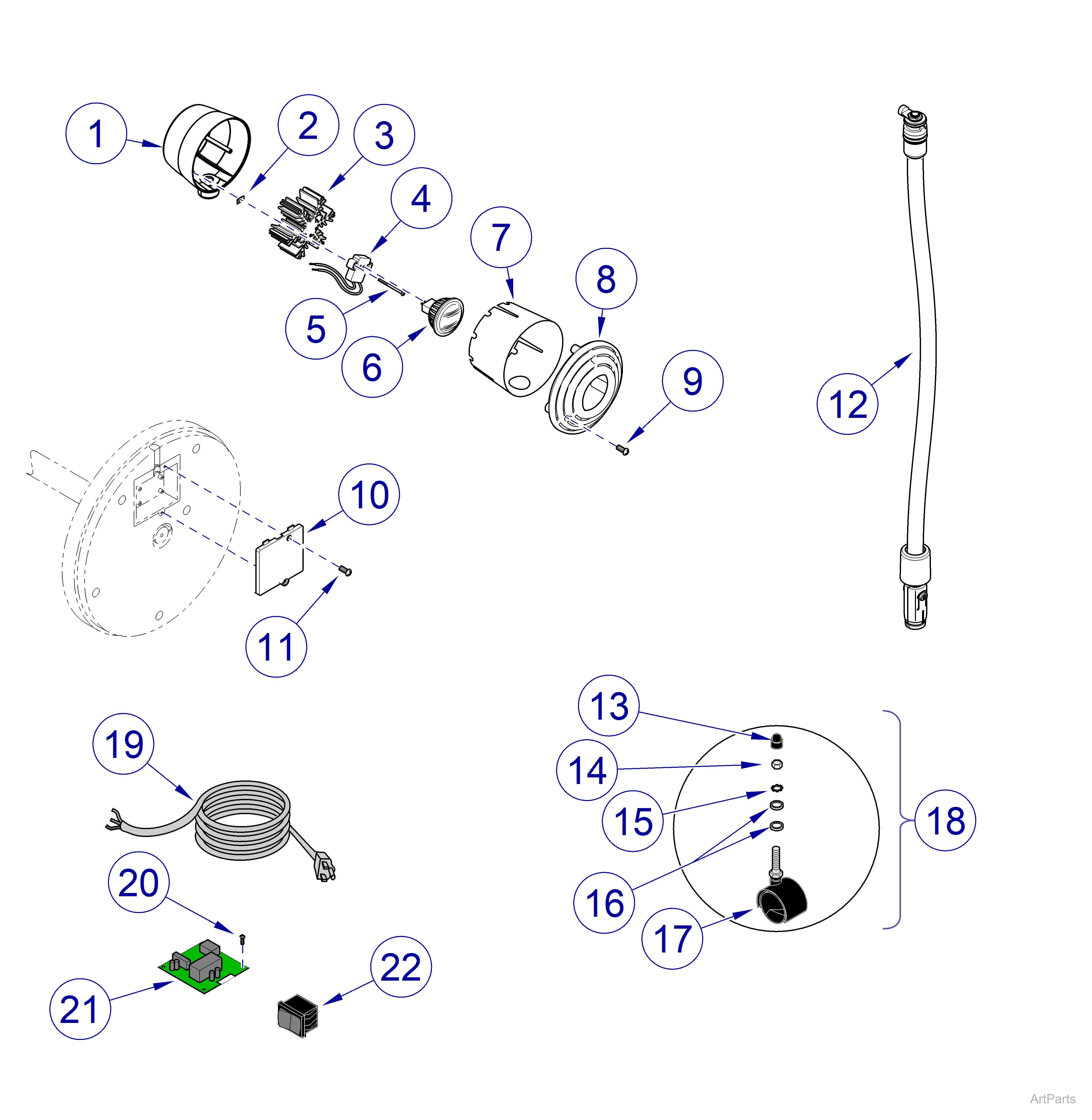 250 LED Light Repair Parts