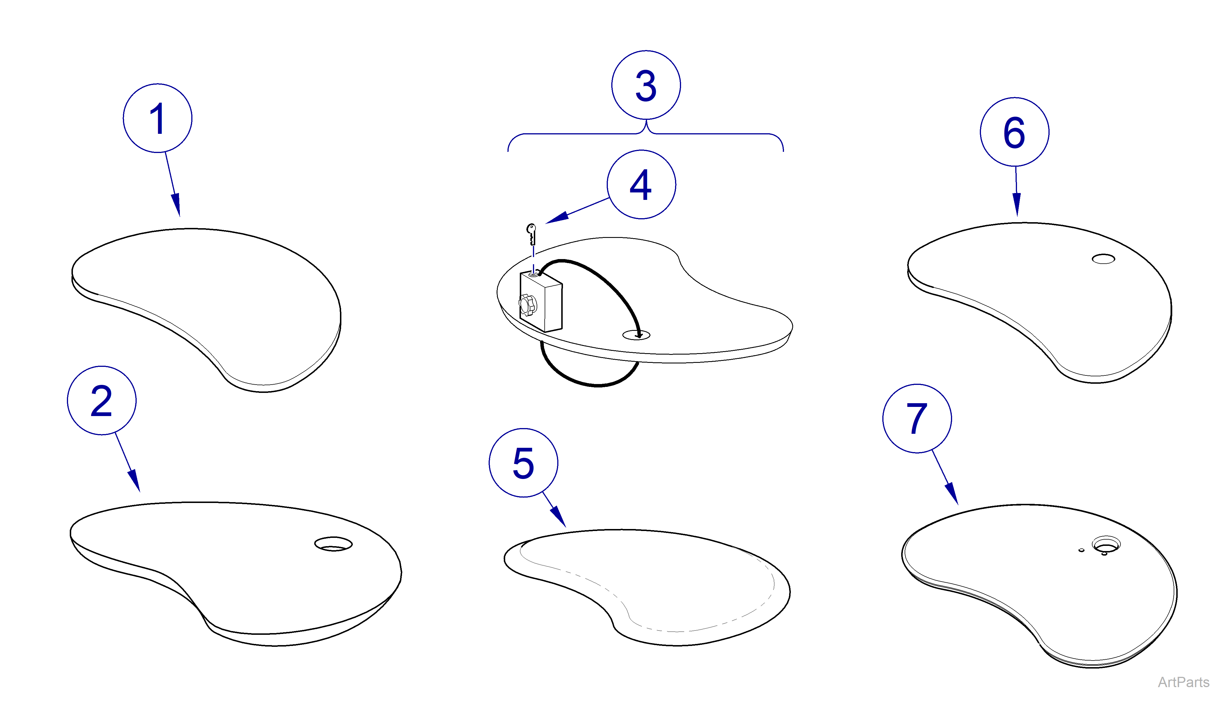Kidney-style Worksurfaces