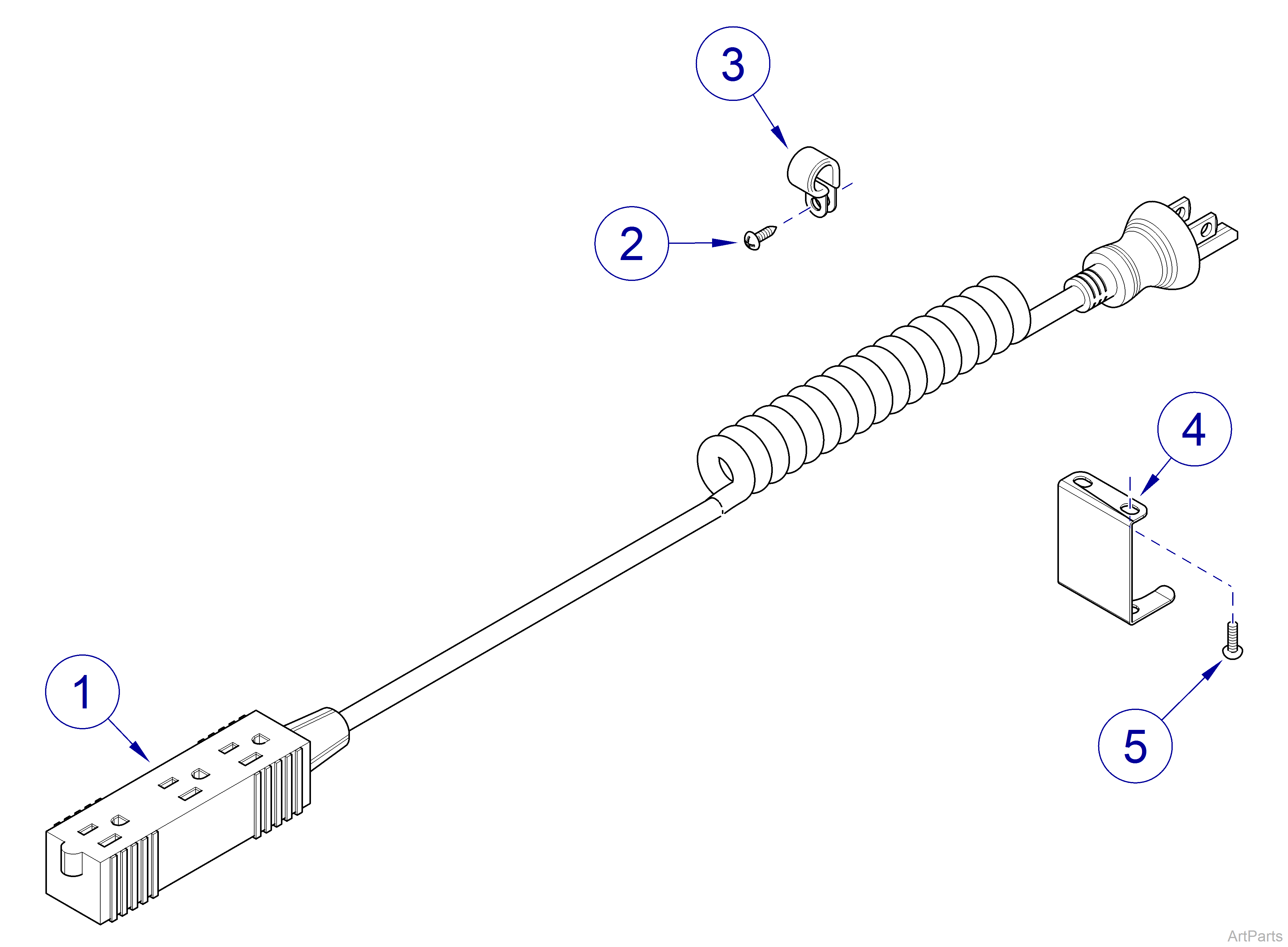 Coiled Power Cord Accessory