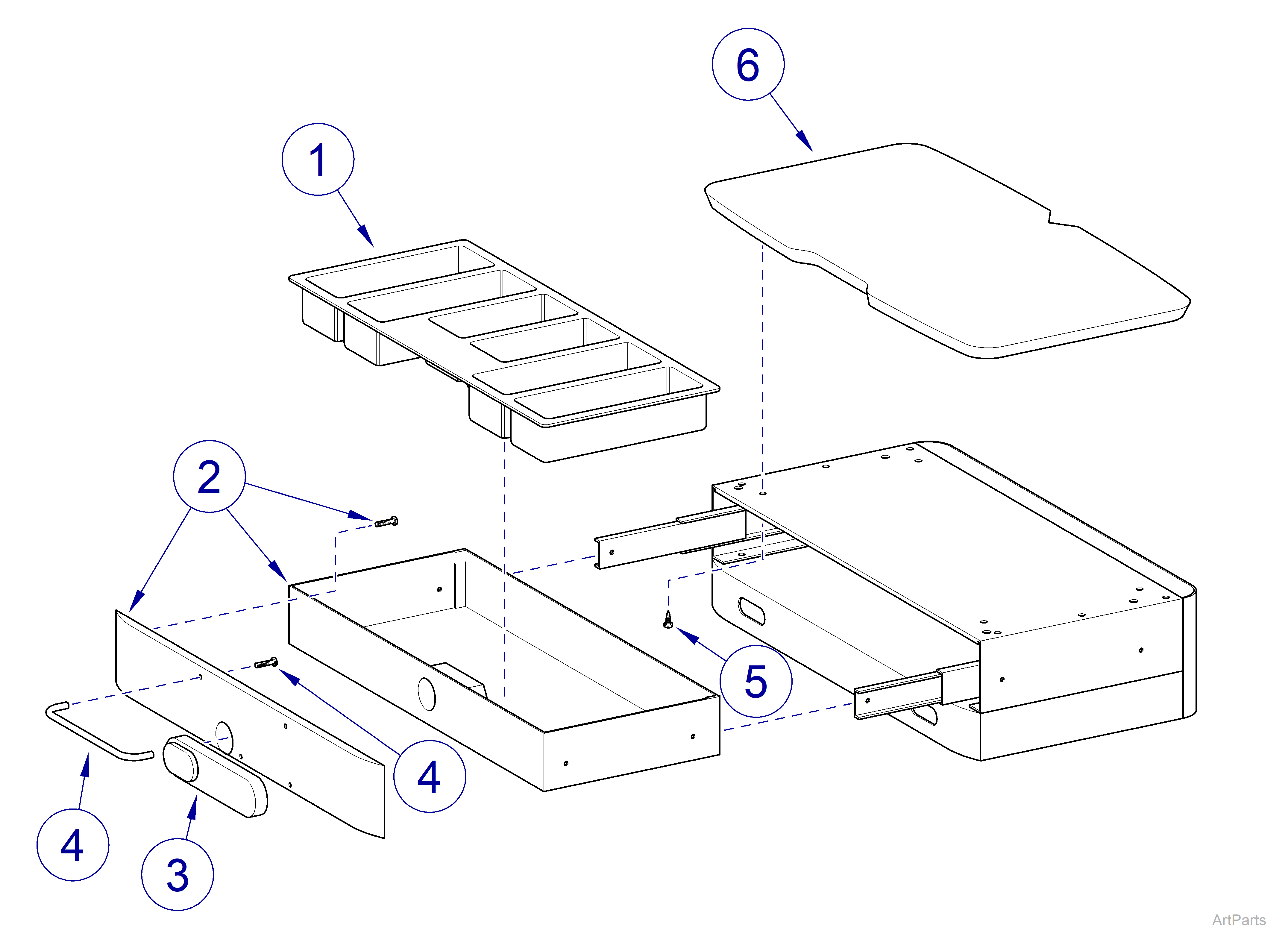 Med Drawer Options MD40-MM Med Drawer w/ Lock