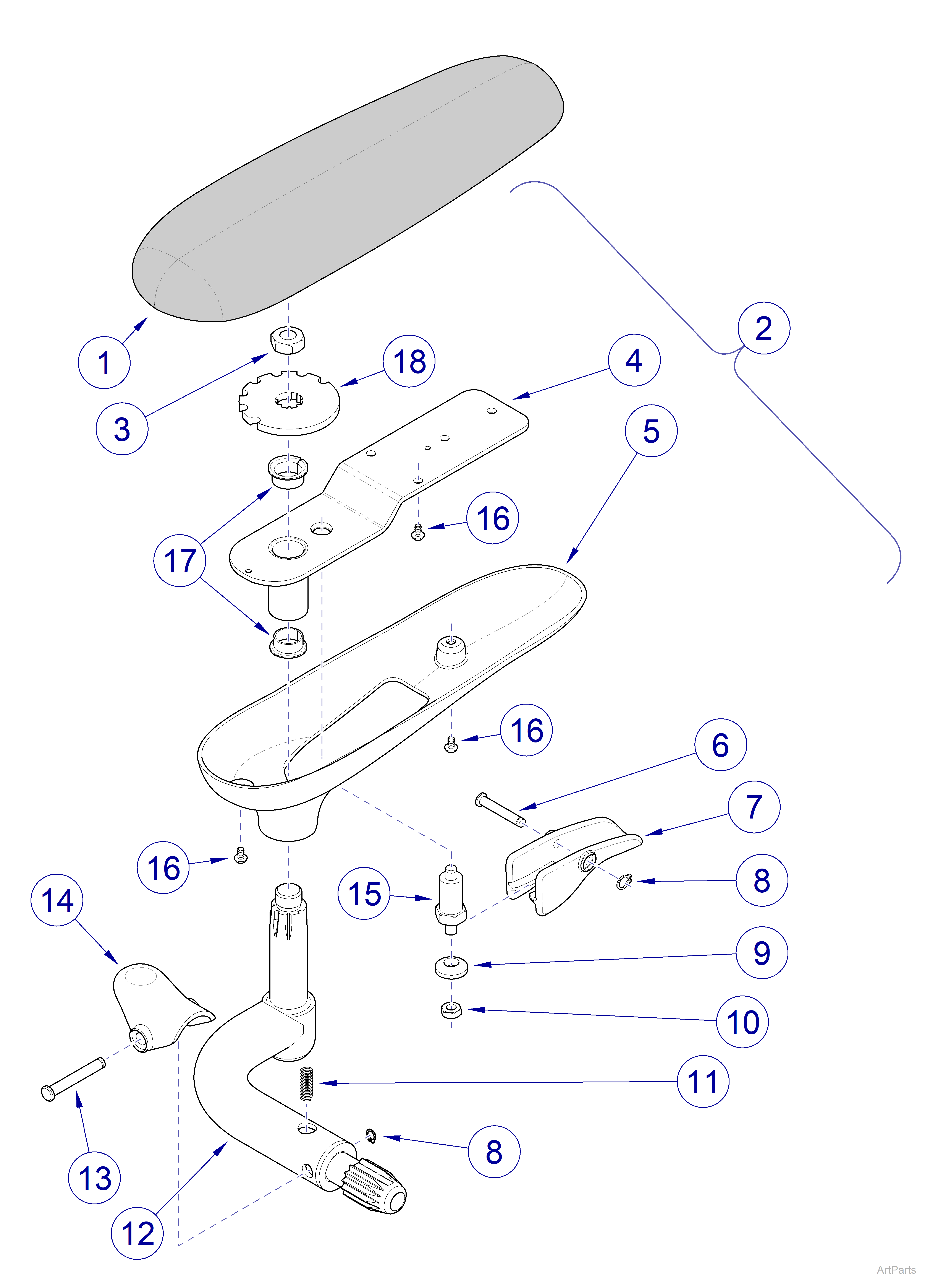 Chair Arms 9A396 Thru 9A3999 And 002-1306-0x
