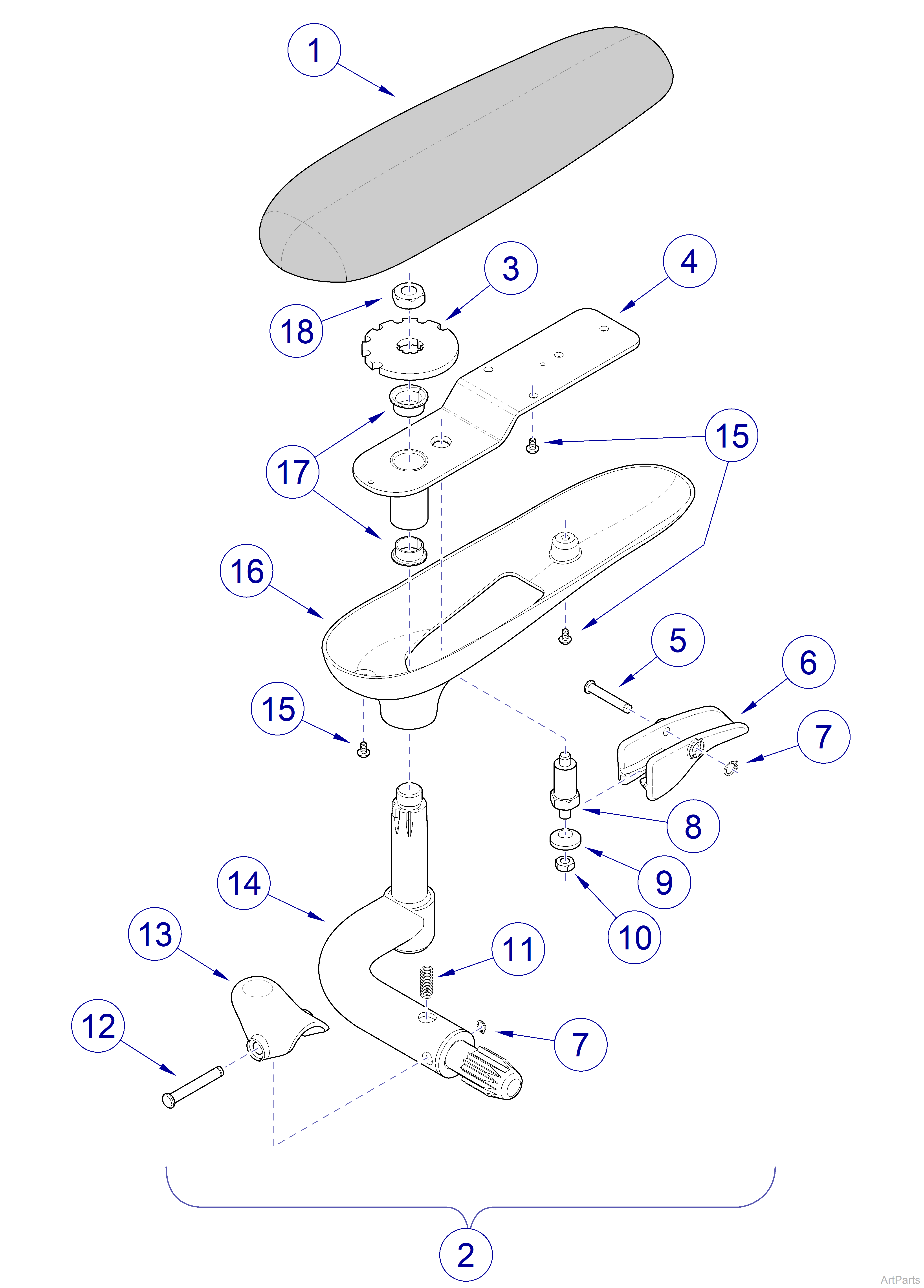 647 Chair Arms