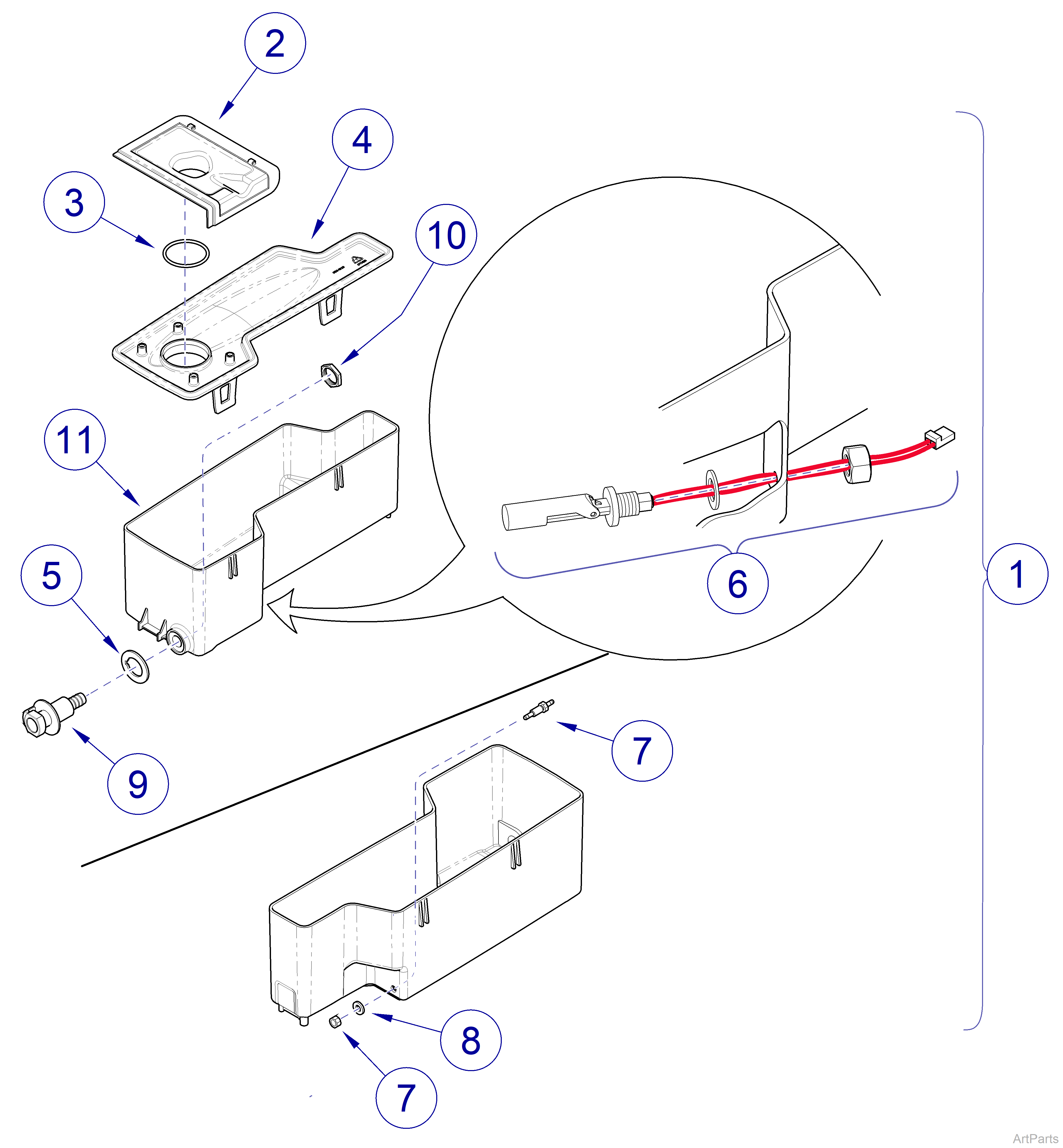 M3 Sterilizer Reservoir Assembly