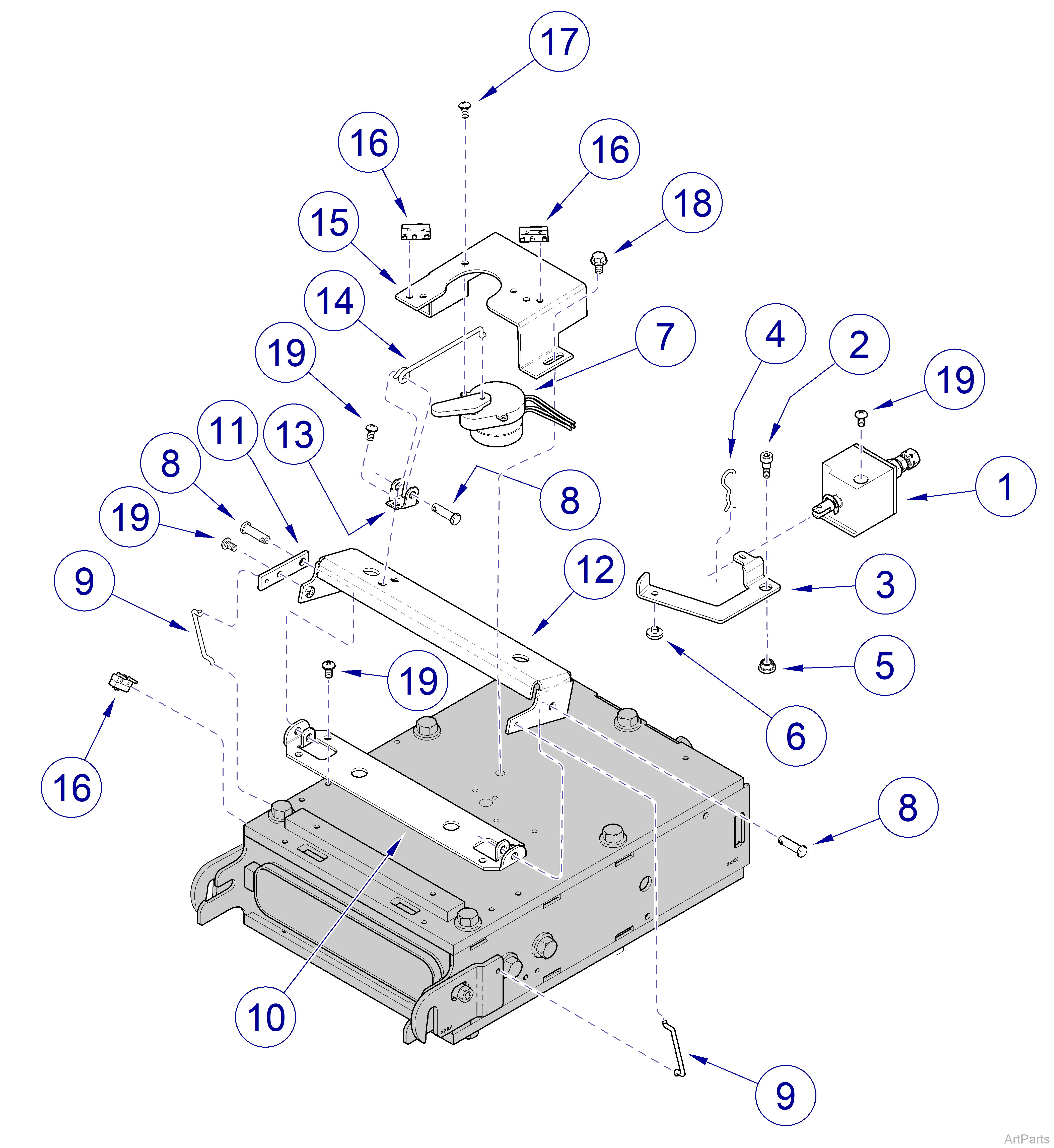 M3 Sterilizer  Door / Tray Latch Mechanism