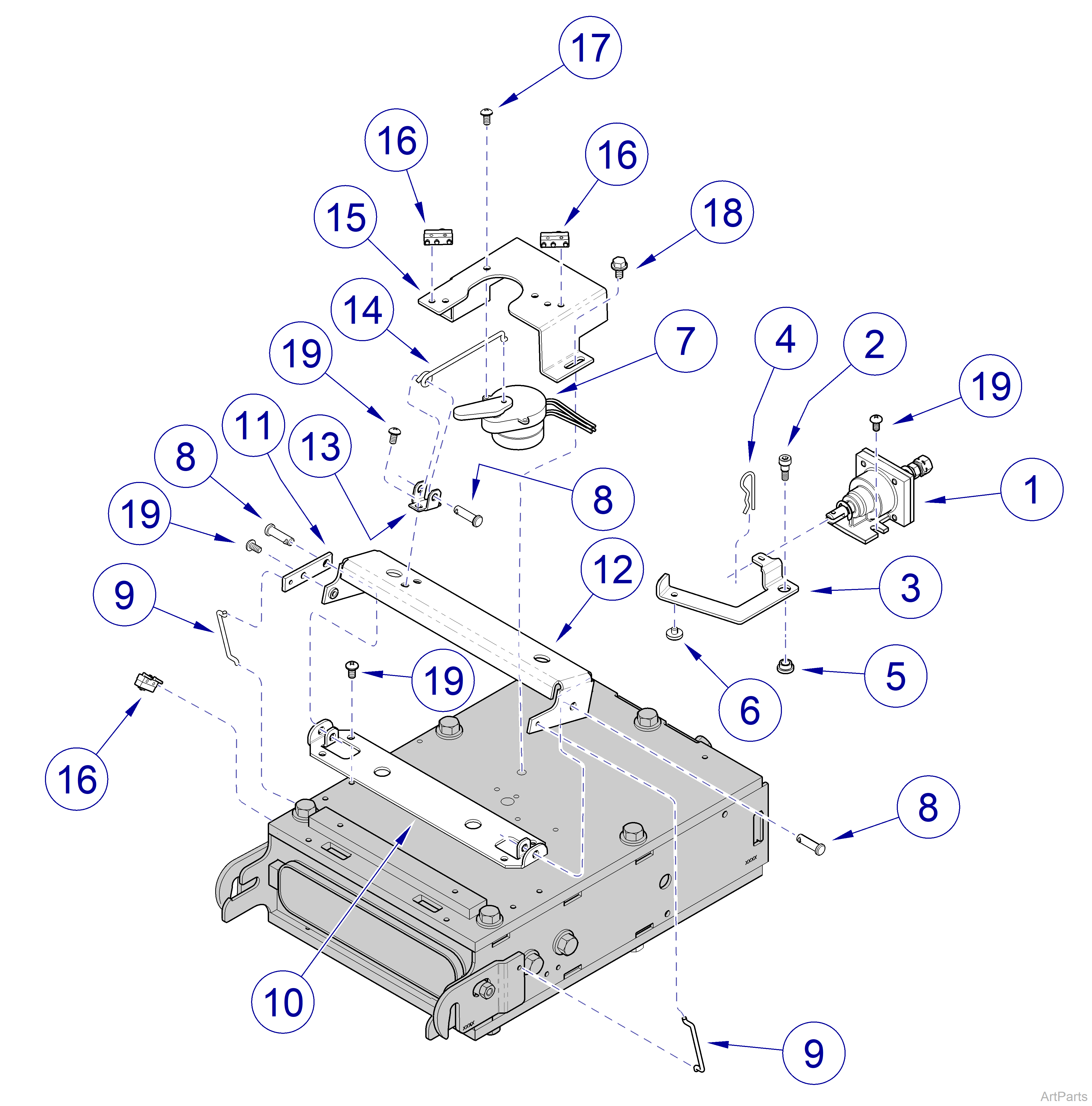 M3 Sterilizer  Door / Tray Latch Mechanism