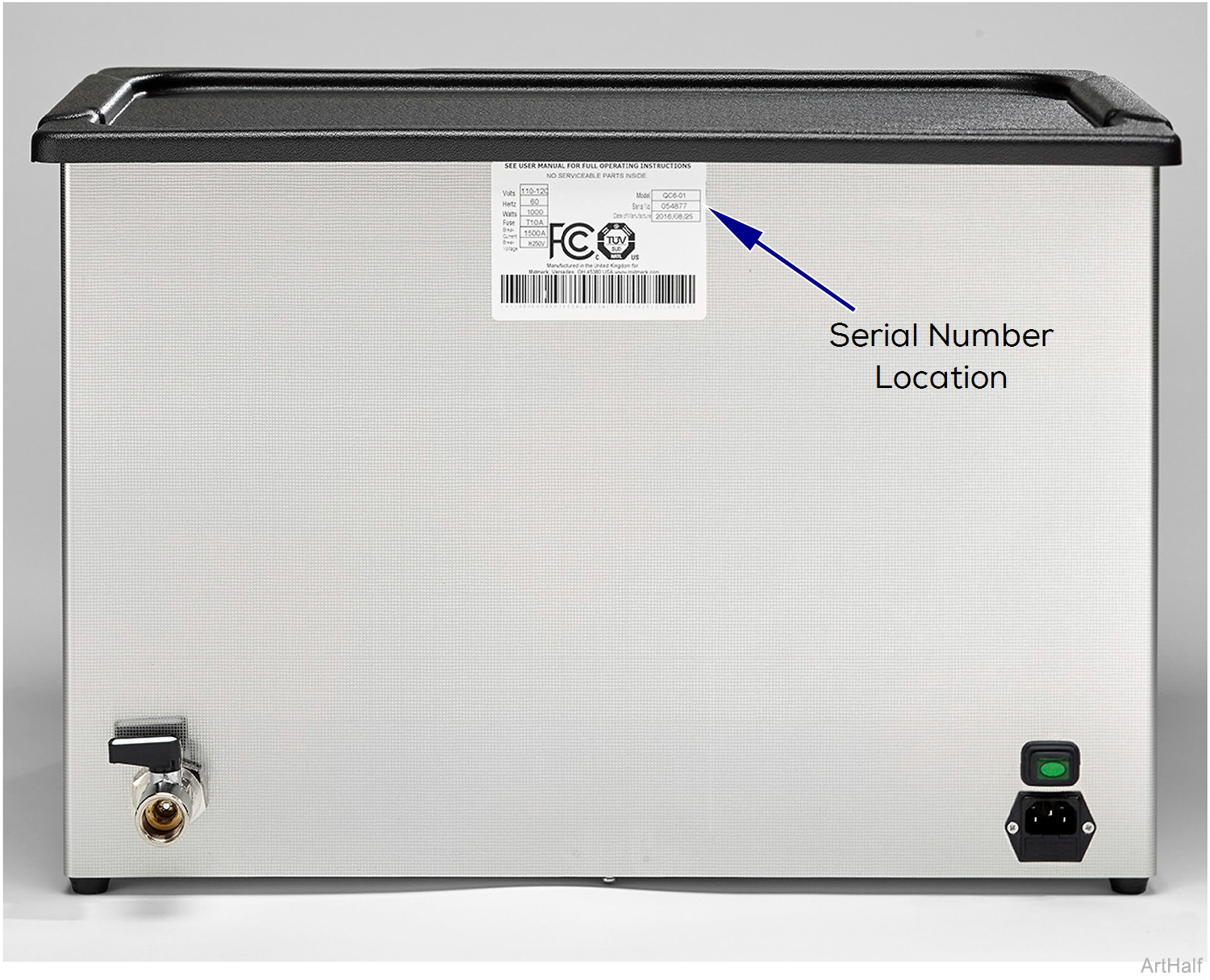 QuickClean™ Ultrasonic Cleaners Serial Number Location