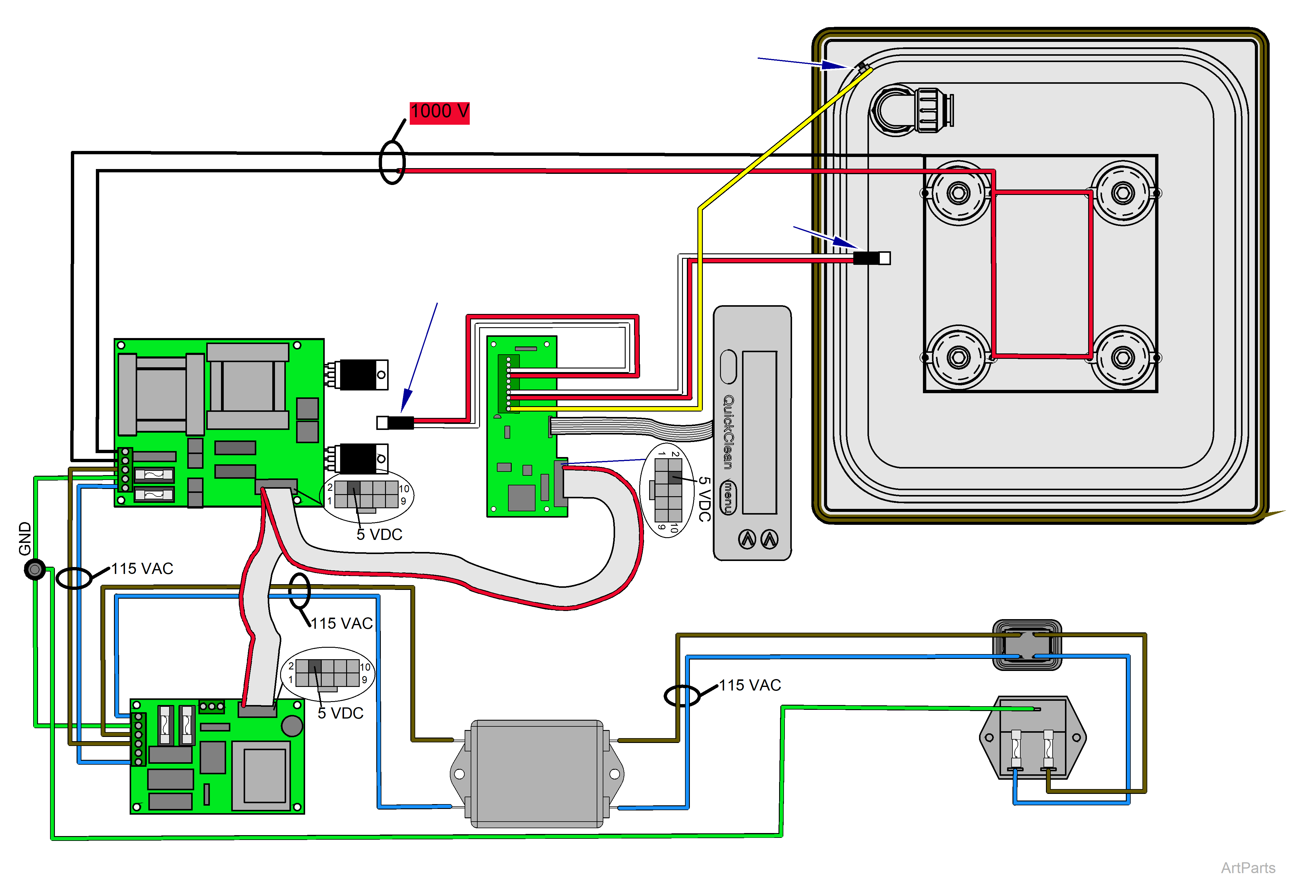 QuickClean™ Ultrasonic Cleaners Wiring Diagram
