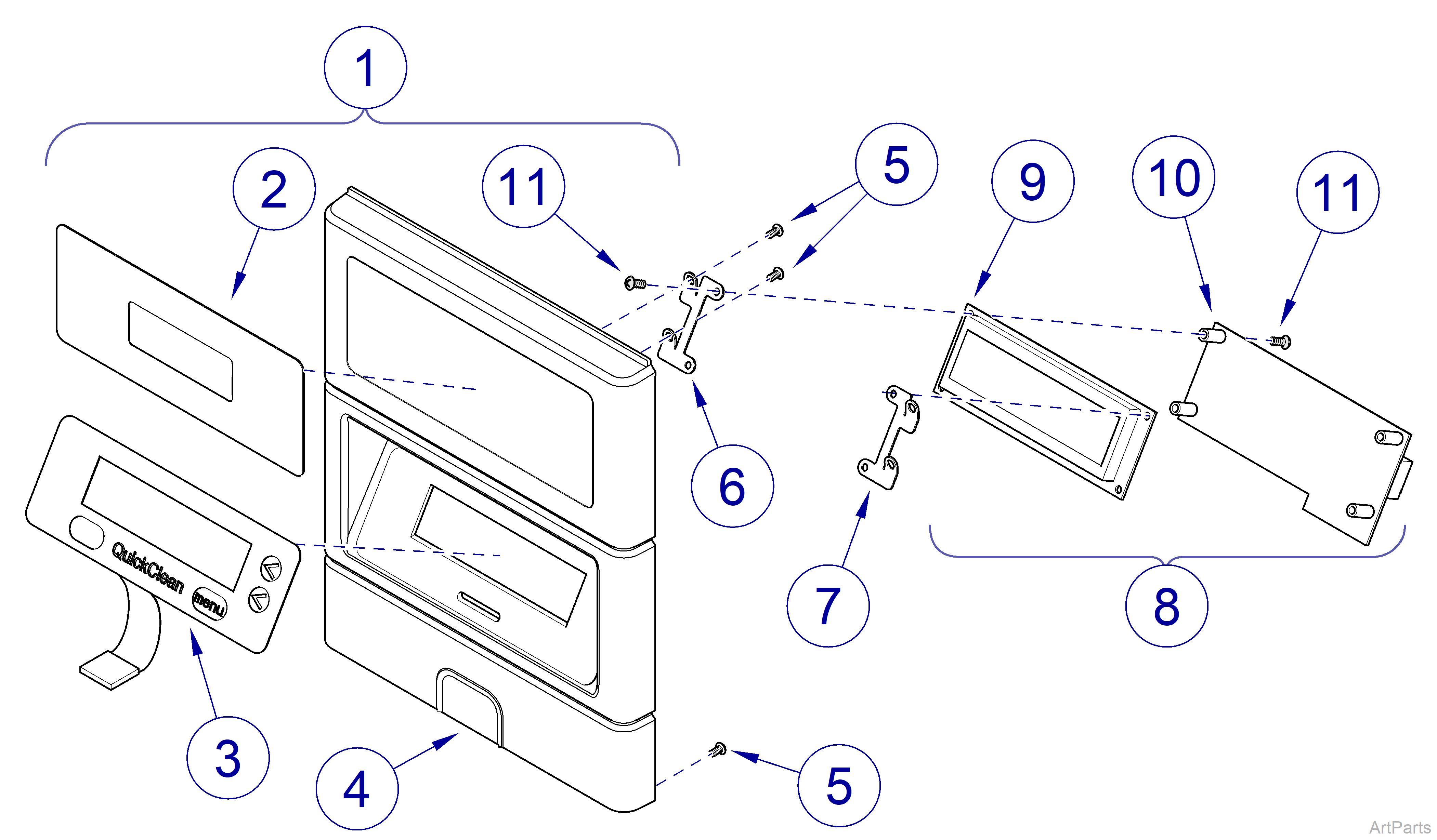 QuickClean™ Ultrasonic Cleaners Front Panel Assembly