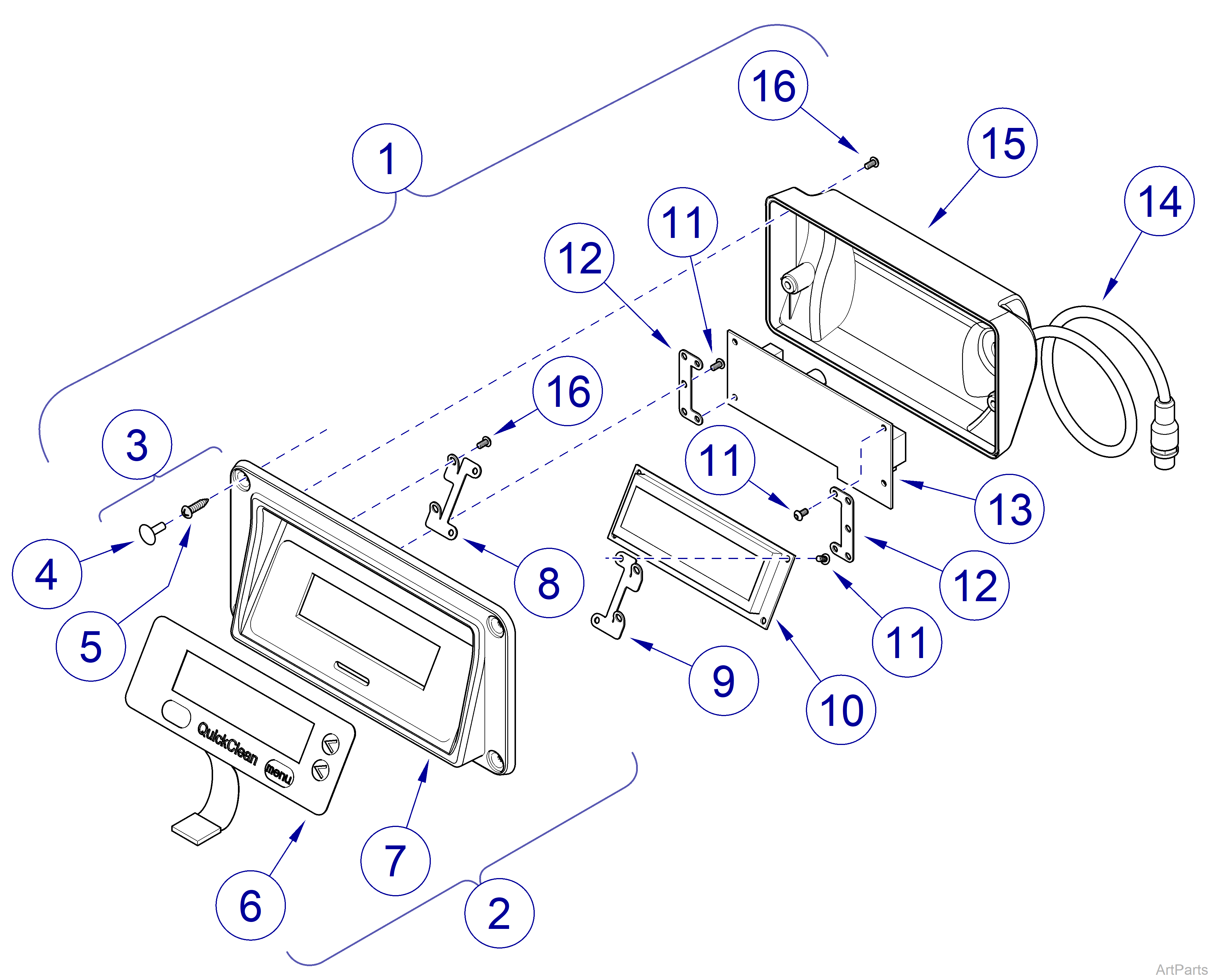 QuickClean™ Ultrasonic Cleaners Front Panel Assembly