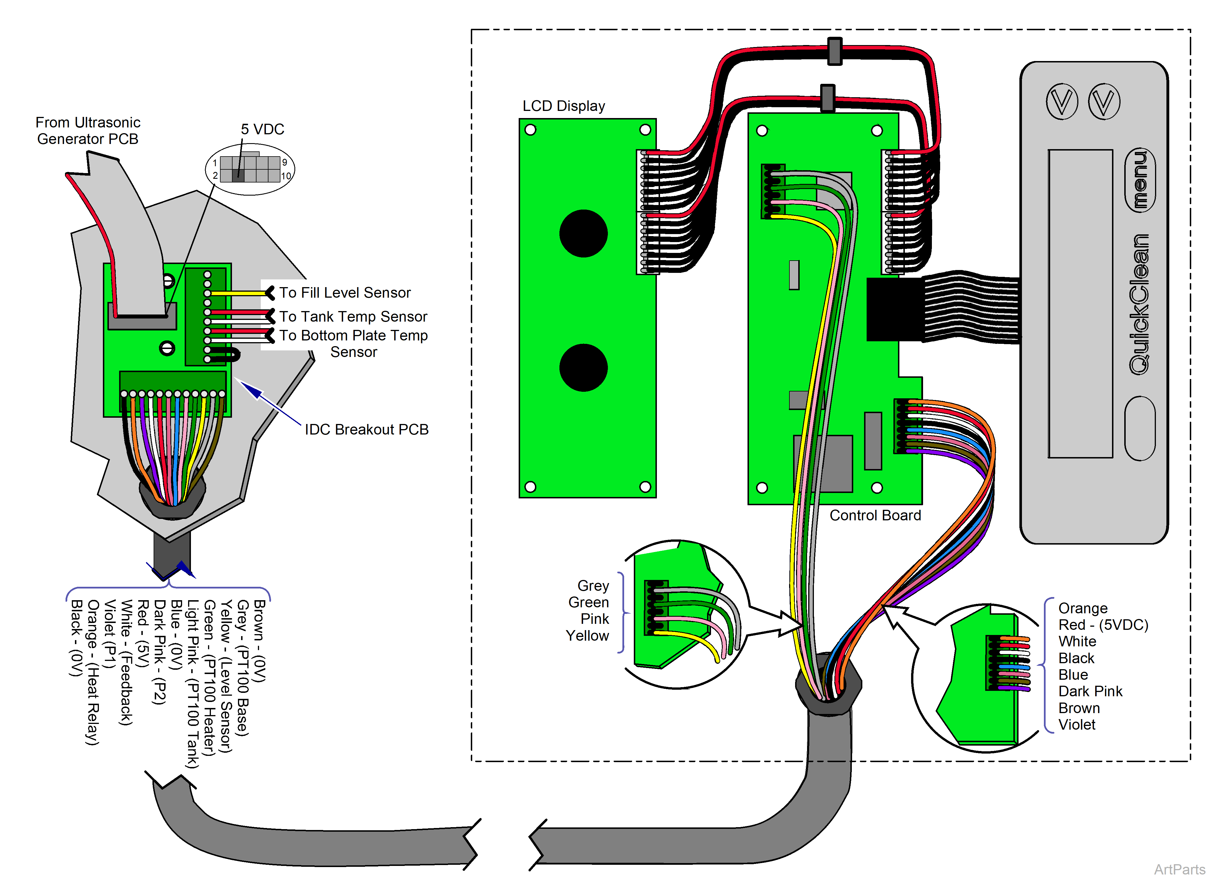 QuickClean™ Ultrasonic Cleaners Wiring Diagram