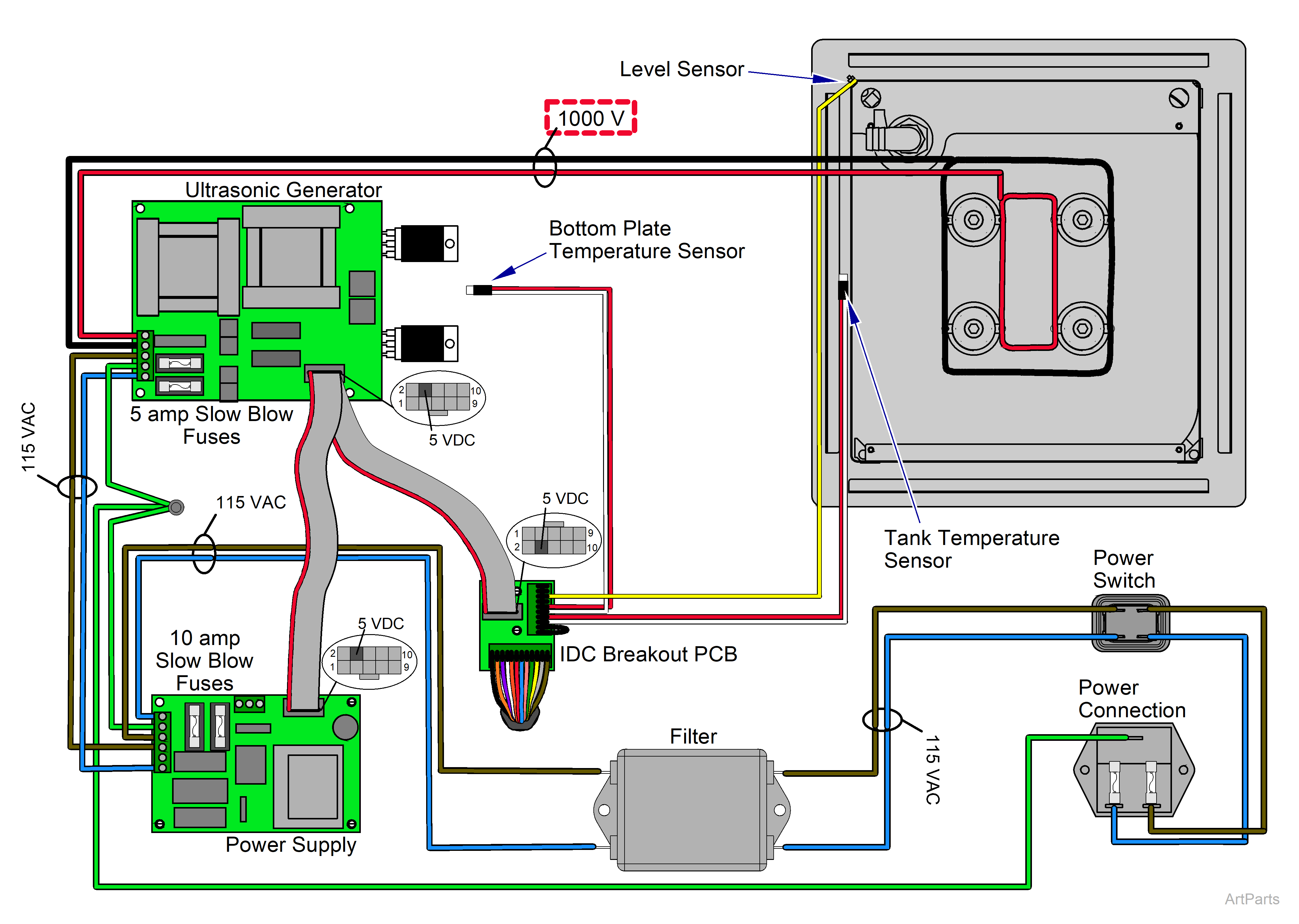 QuickClean™ Ultrasonic Cleaners Wiring Diagram