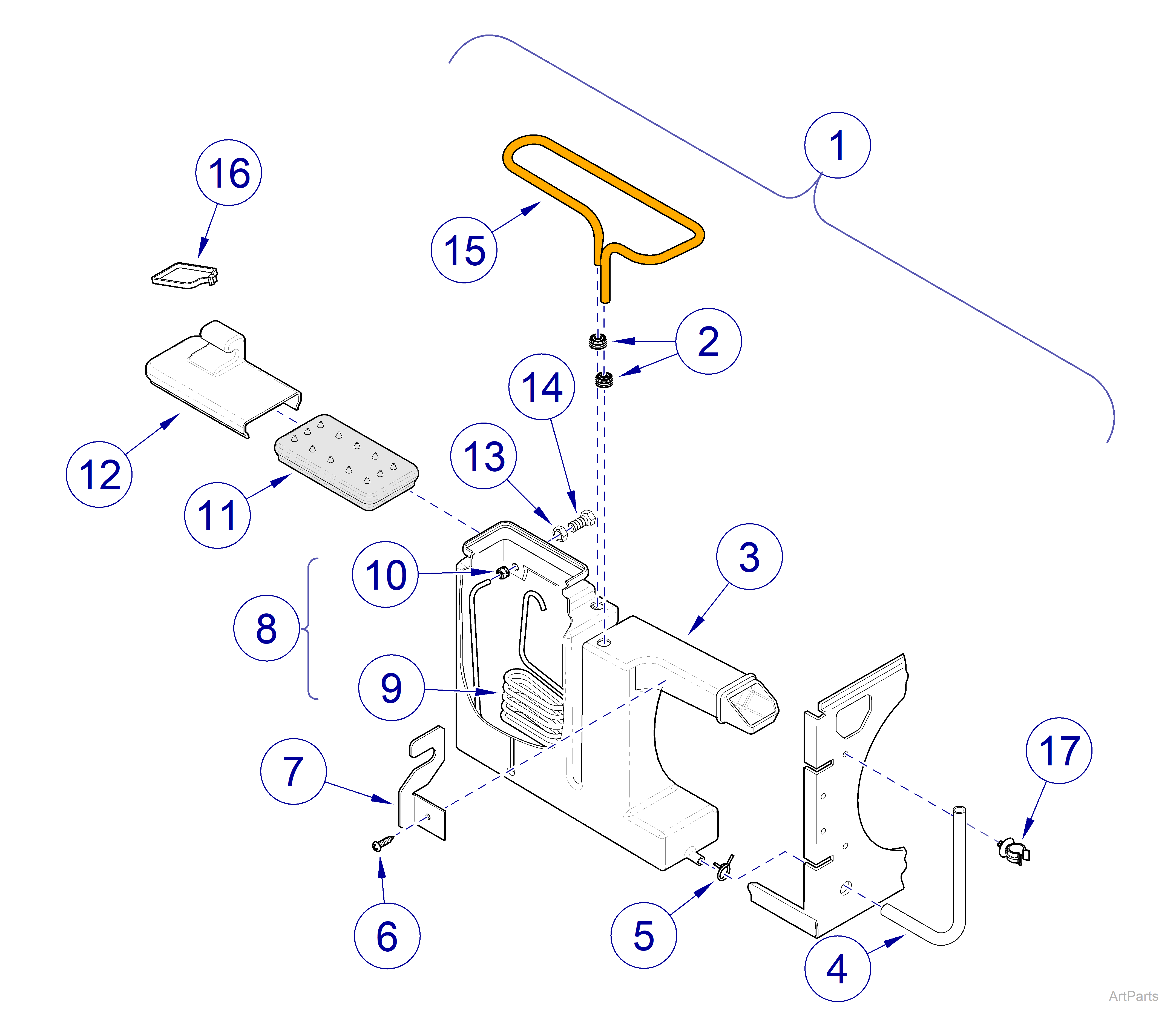 M9/M11 Sterilizer -043 Reservoir / Drain Tube