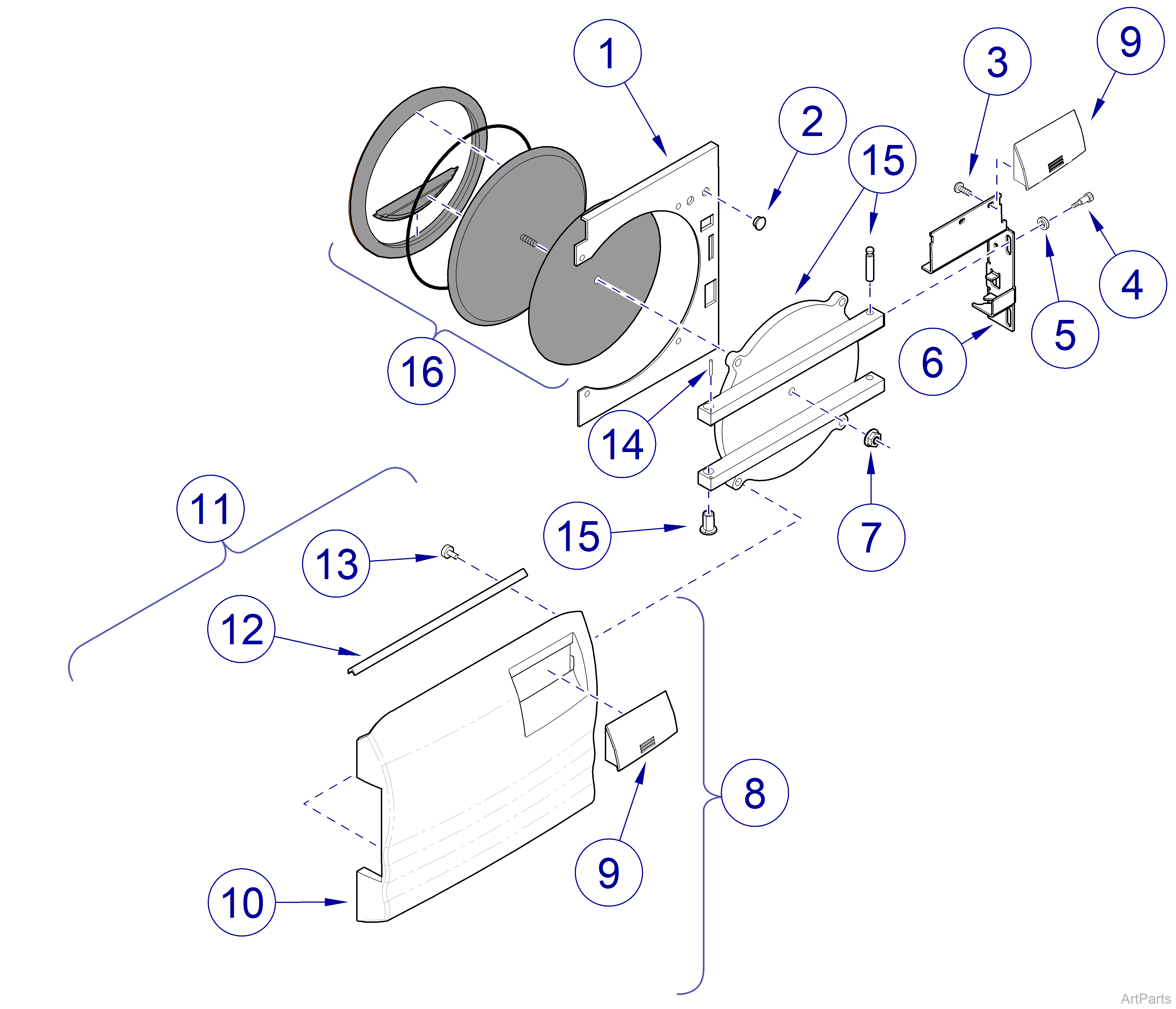 M9/M11 Sterilizer -043 Door Components