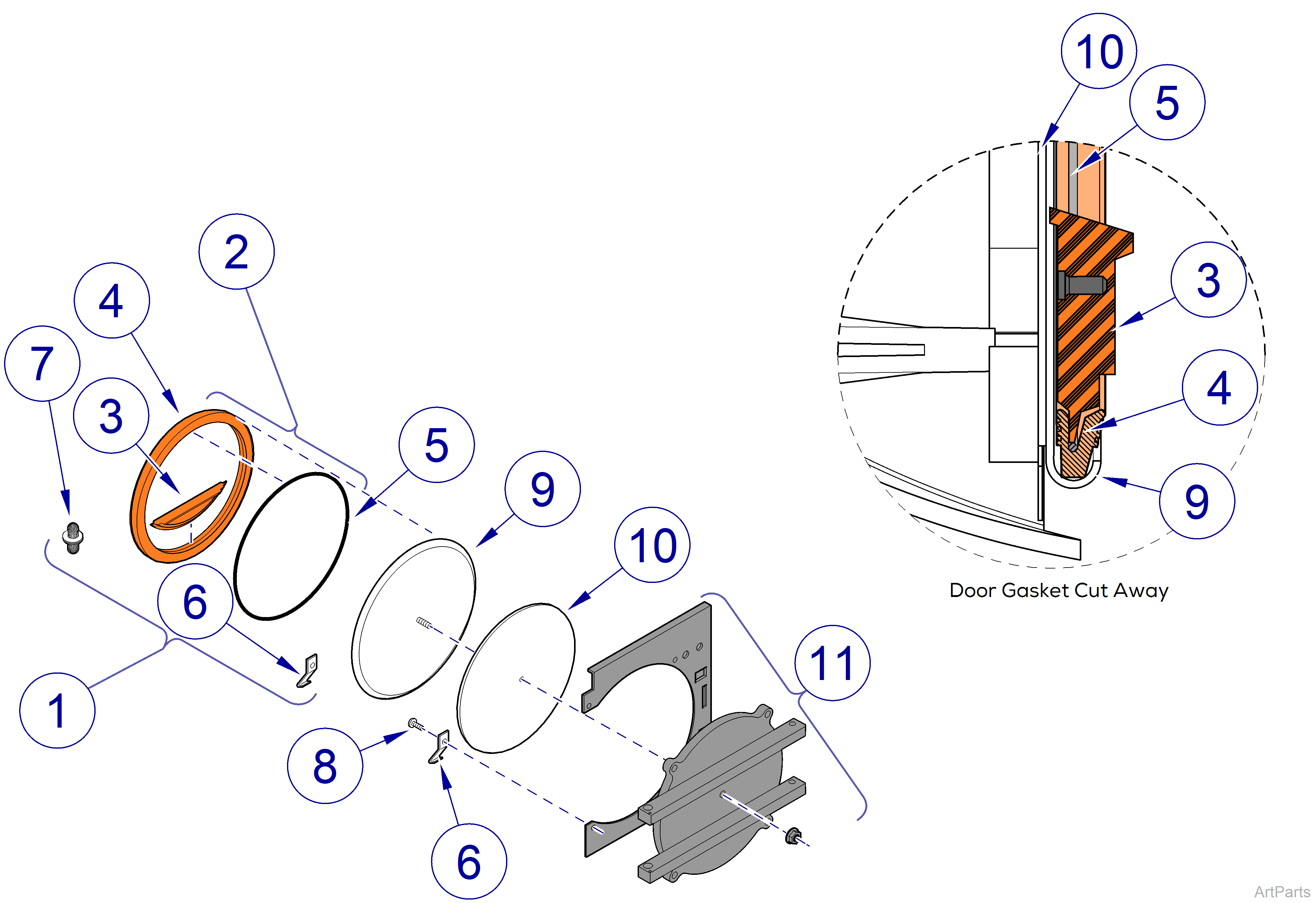 M9/M9D and M11 Door Gasket Components