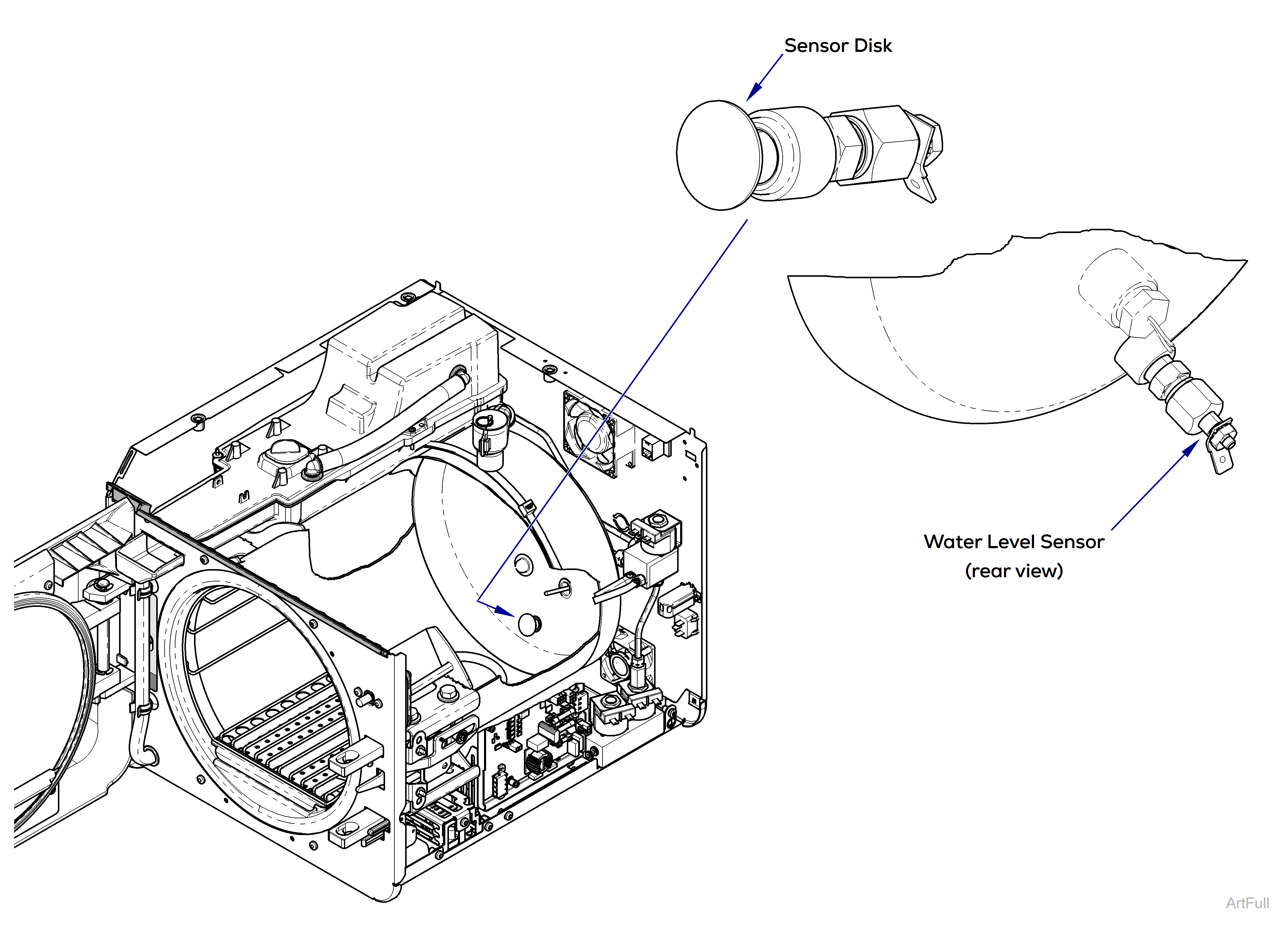 M9/M11 Steam Sterilizer Water Level Sensor Location
