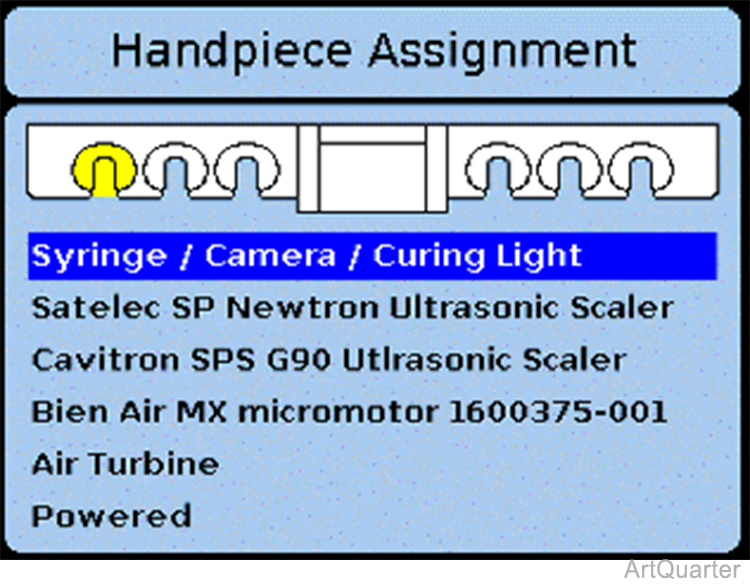 Handpiece Assignment Screen