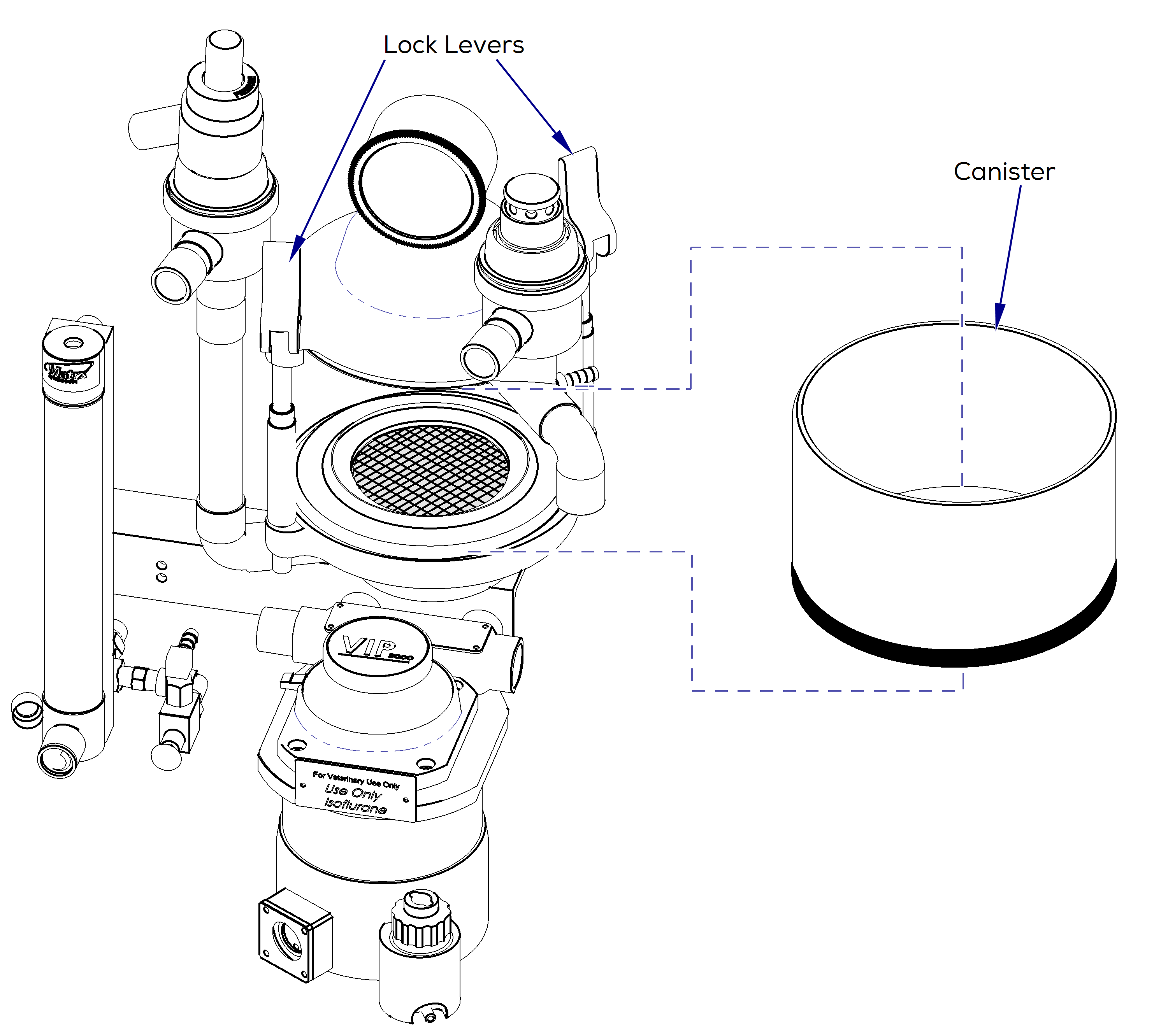 Anesthesia Fillling Absorber Canister on VMS, VMS+, VMC Models