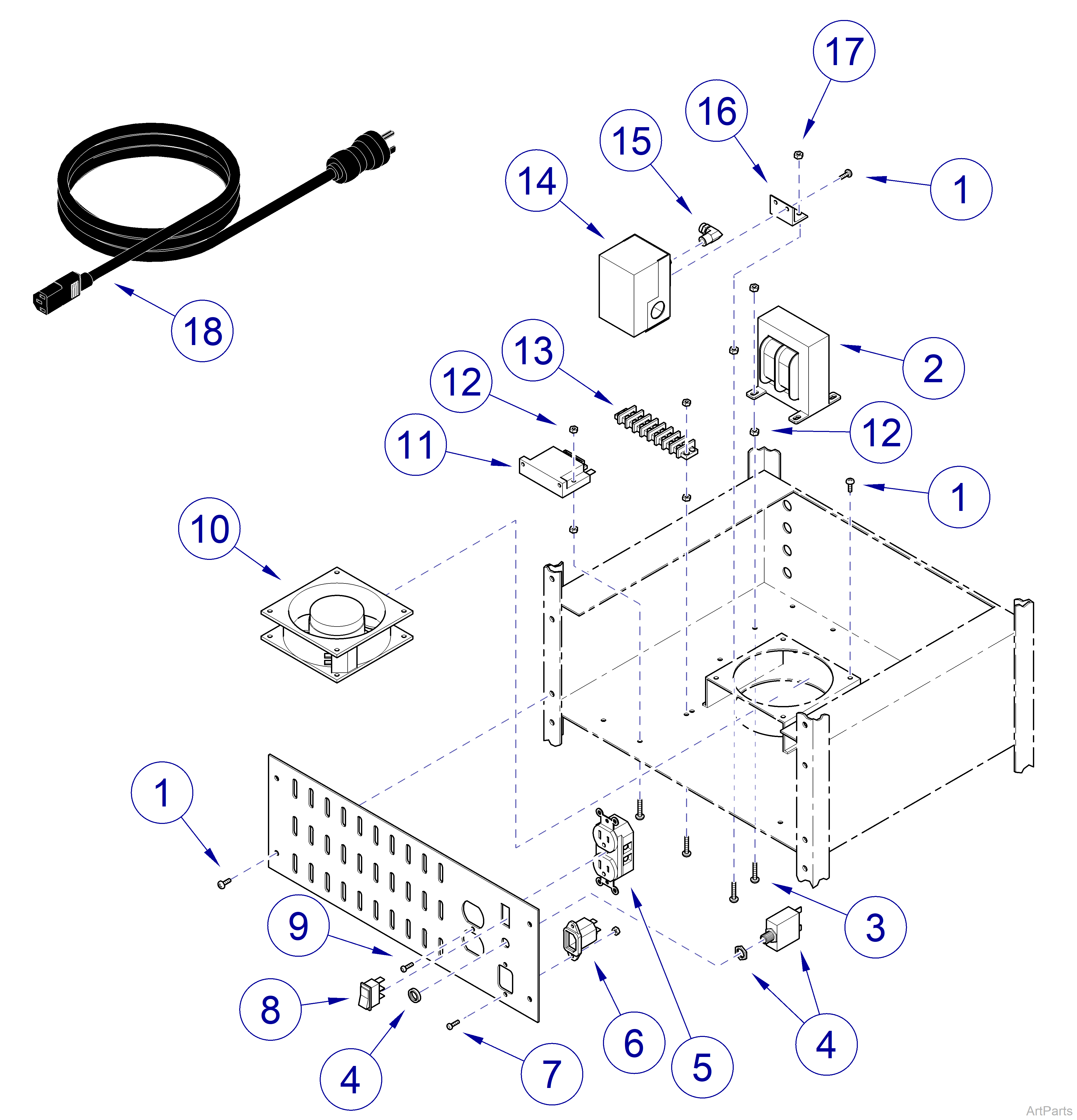 Midmark® 1000  Middle Compartment Components