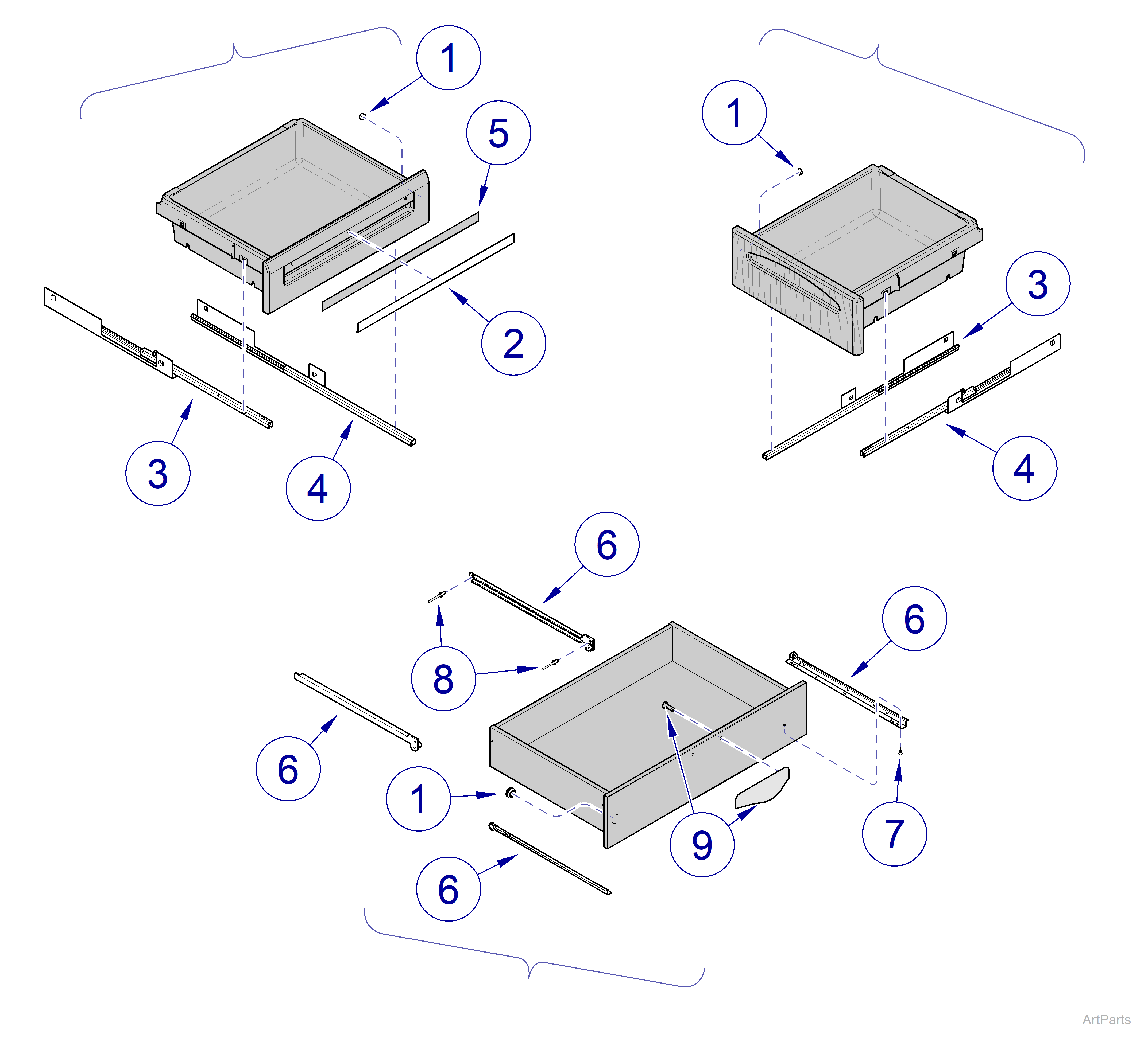 Fixed Height Tables Drawer Components