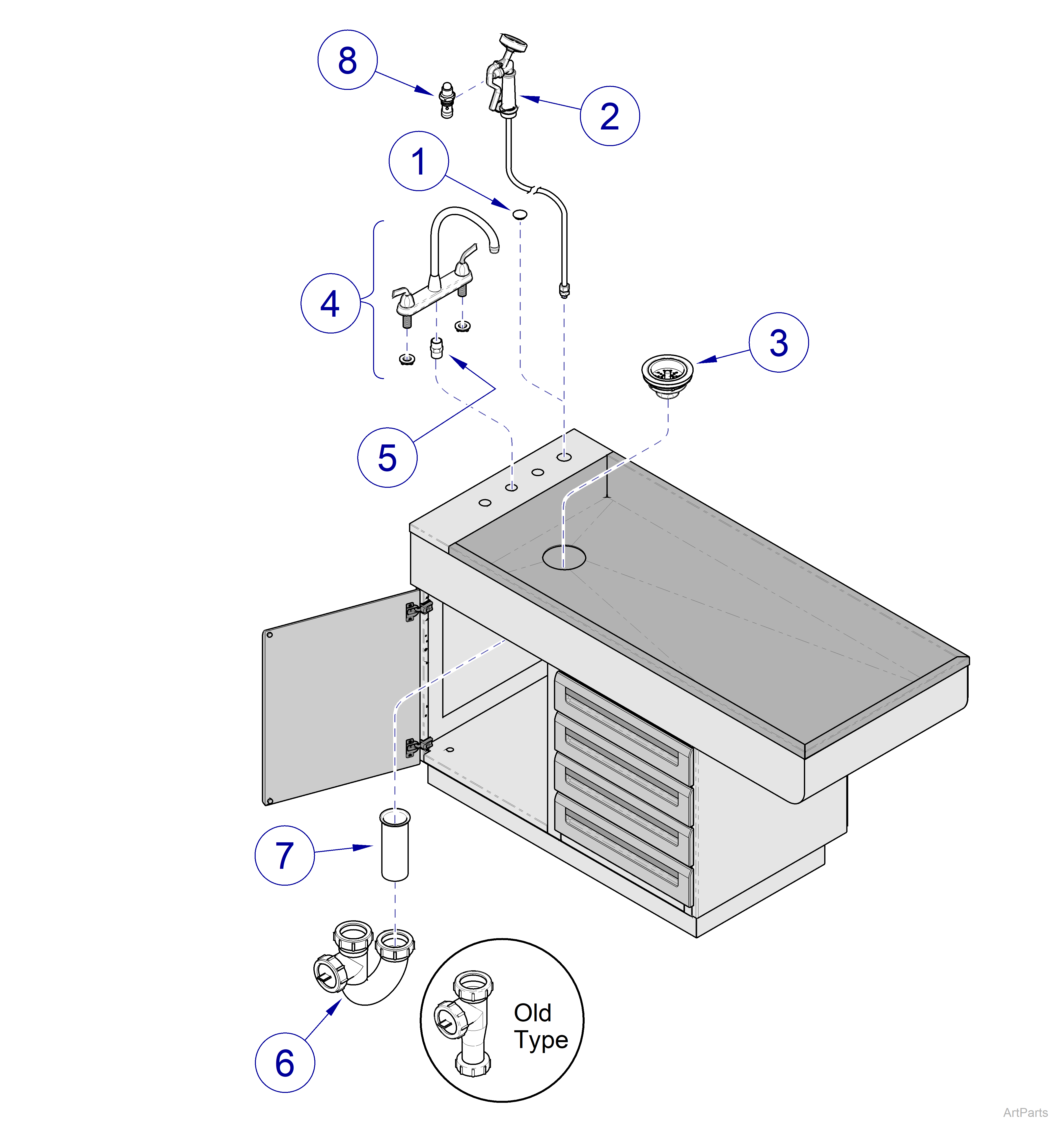 Vet Synthesis® Tables Plumbing Components