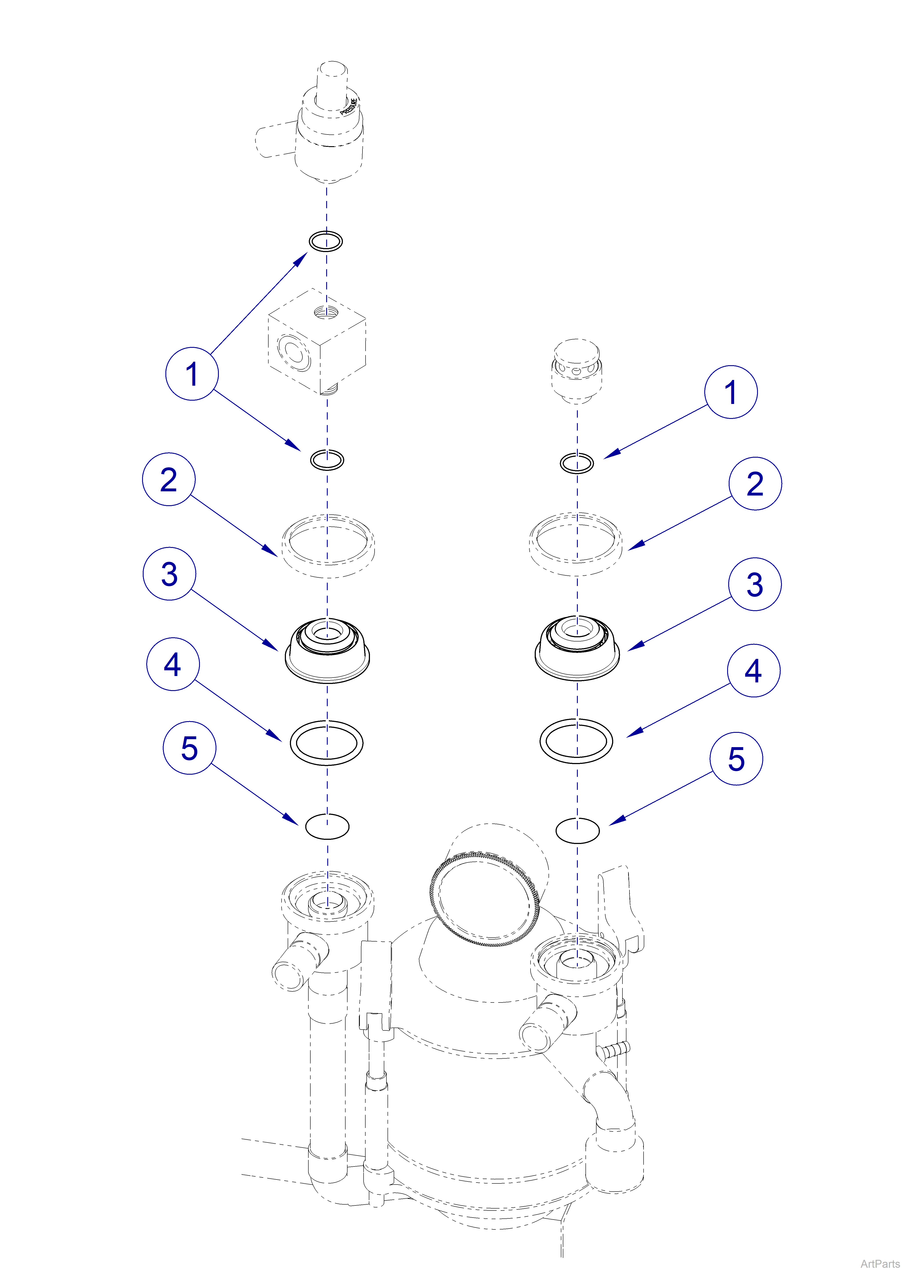 Anesthesia VMS Inhalation / Exhalation Valve Parts