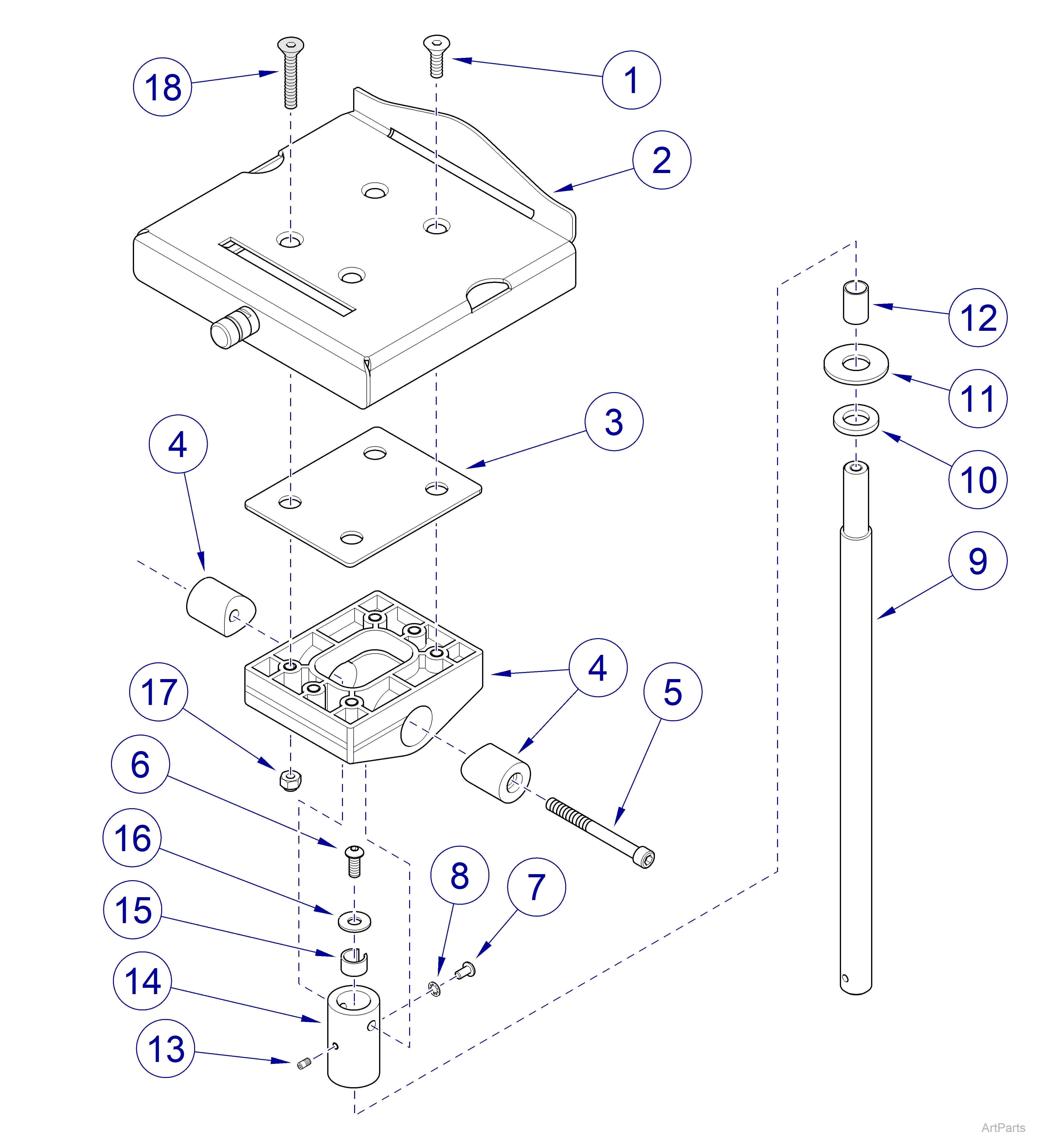 Cardell Monitor Mount Upper Mount Assembly