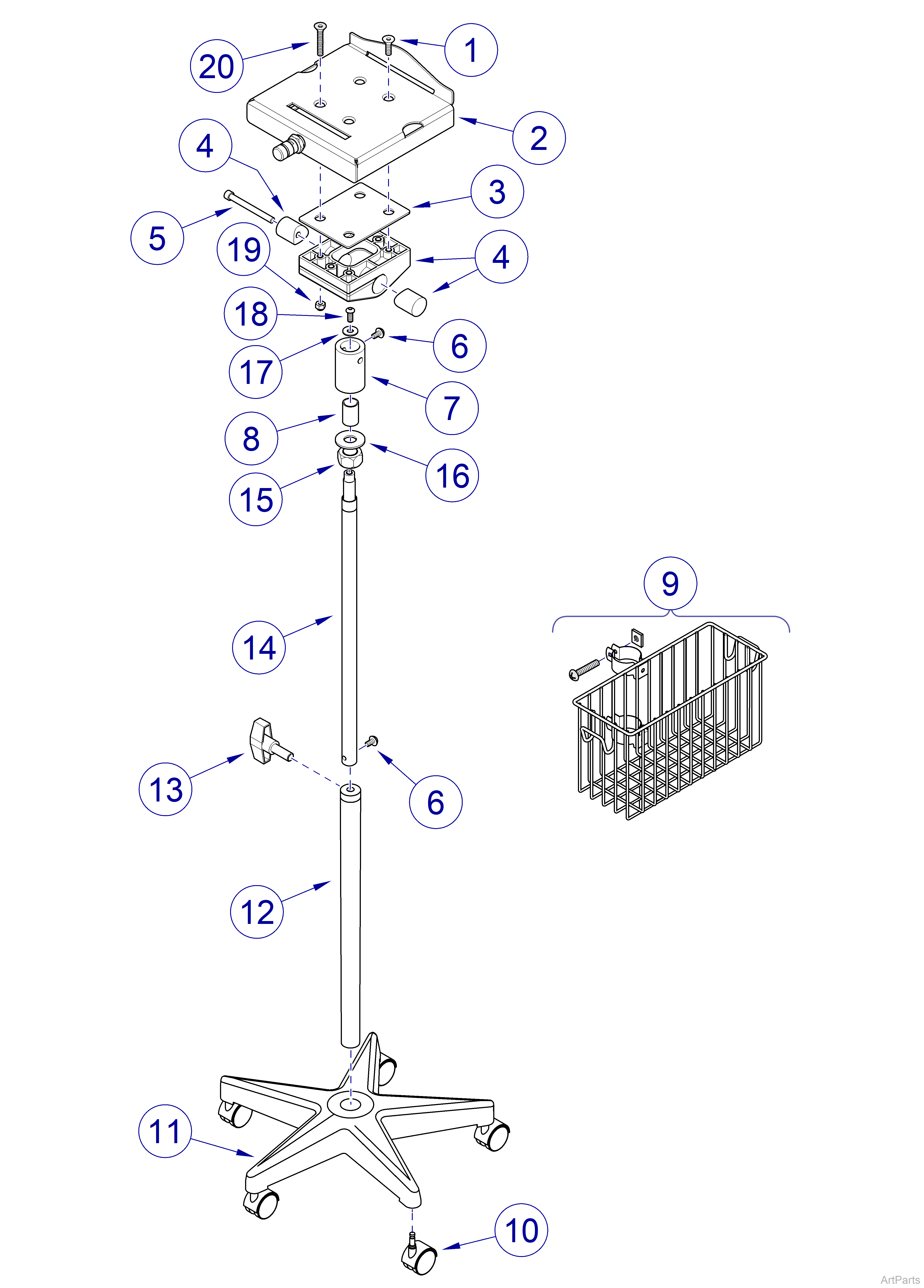 Monitor Mount Mobile Stand