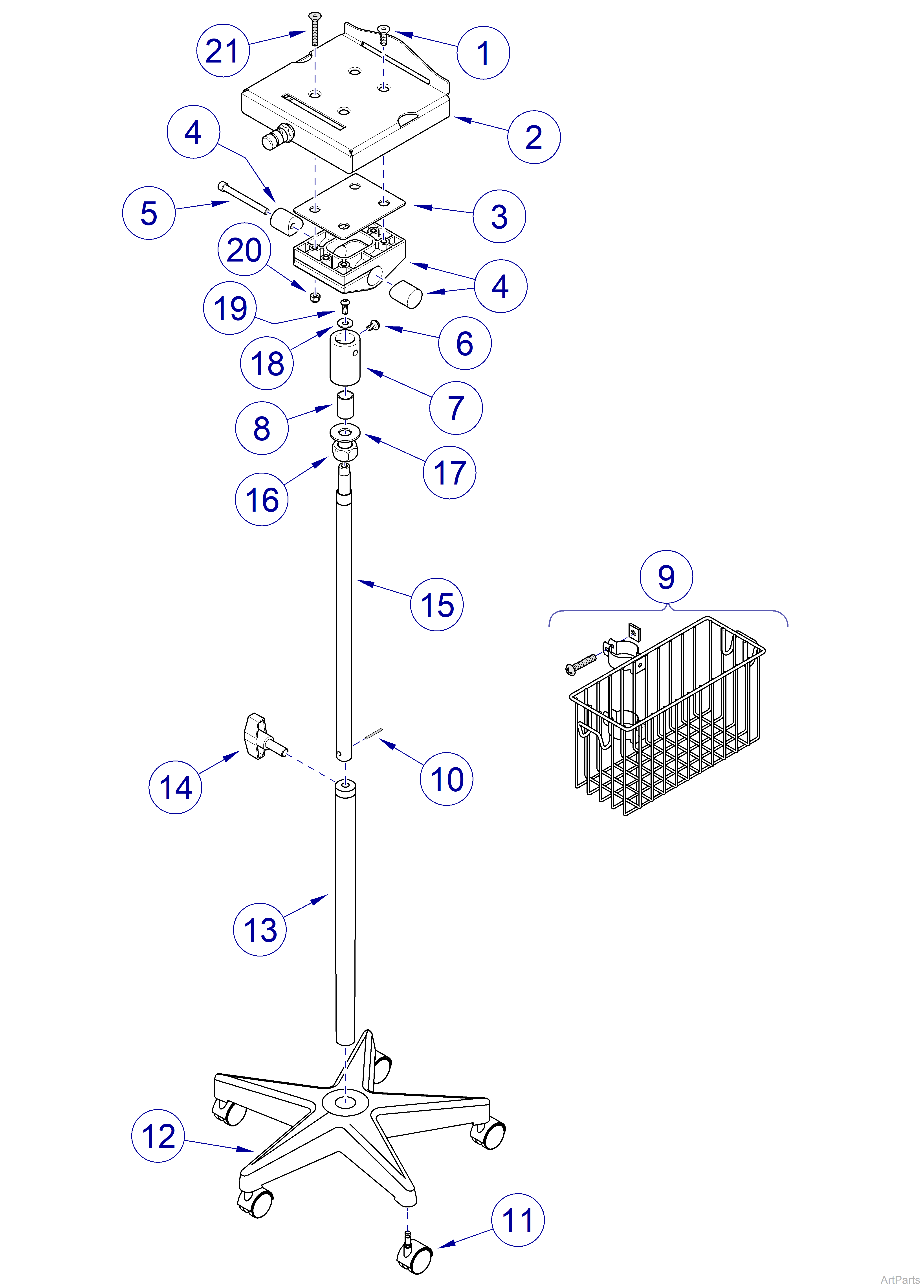 Monitor Mount Mobile Stand