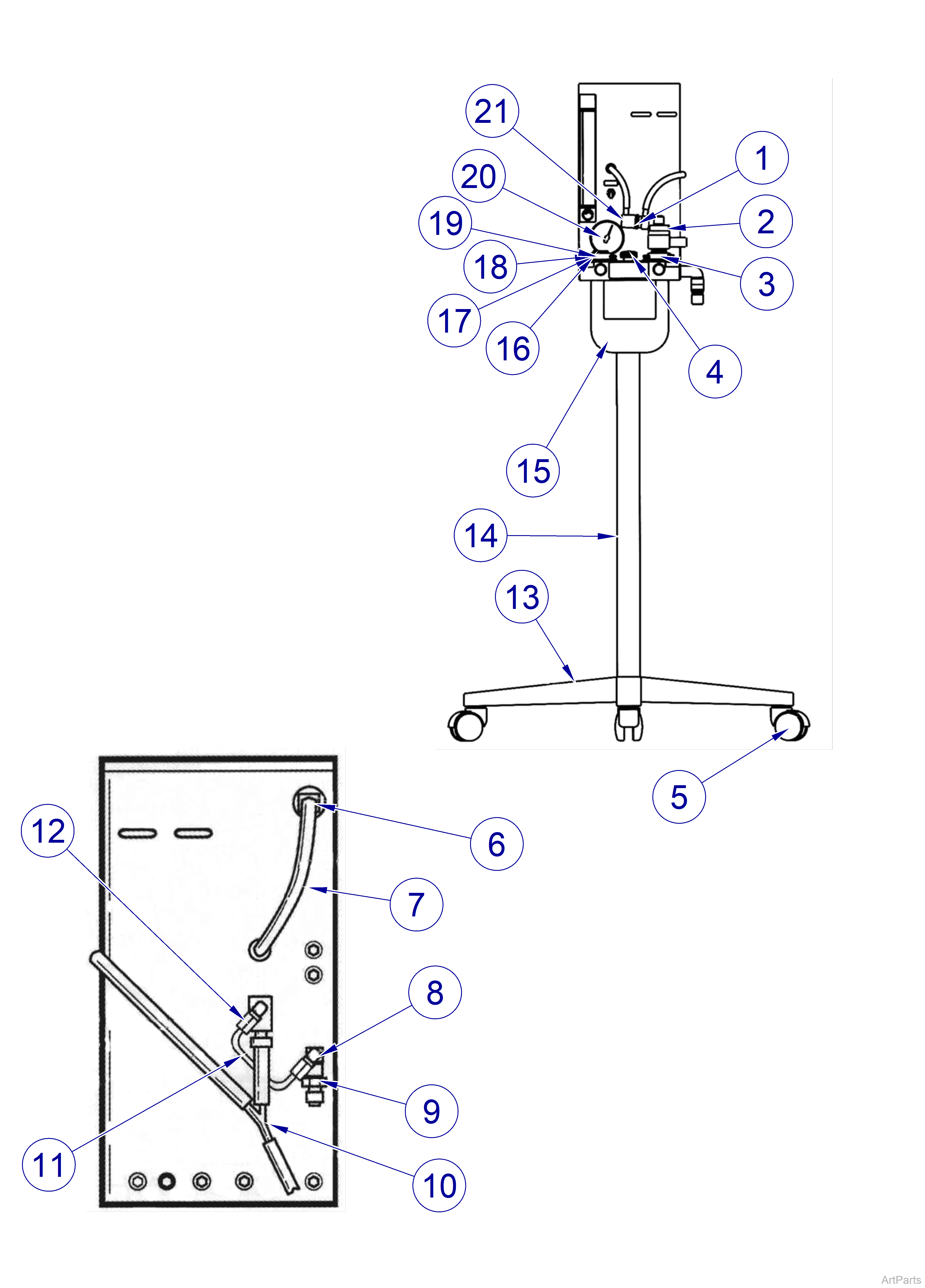 Anesthesia VME Post Mount