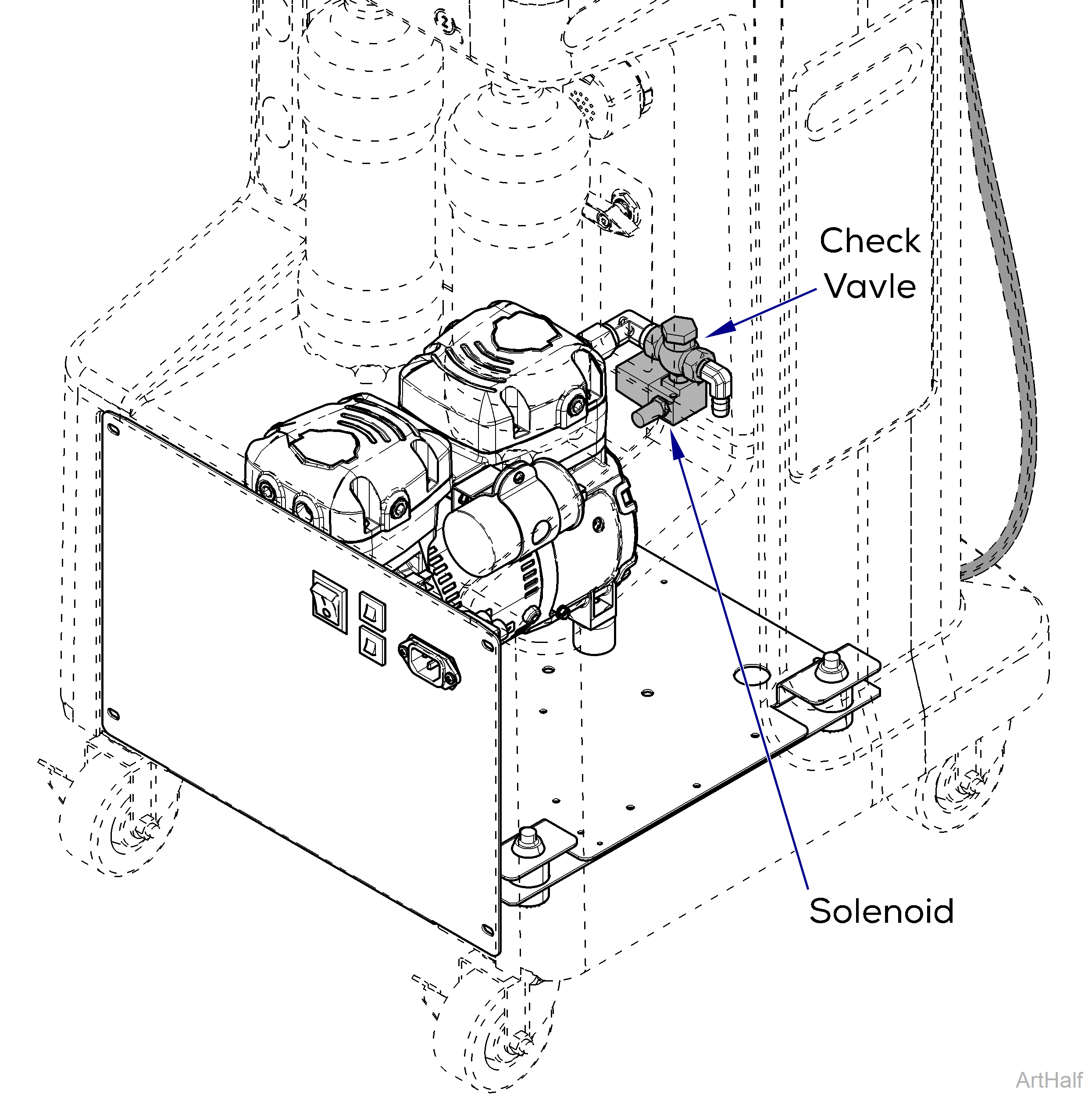 Midmark® 1000 Check Valve and Solenoid