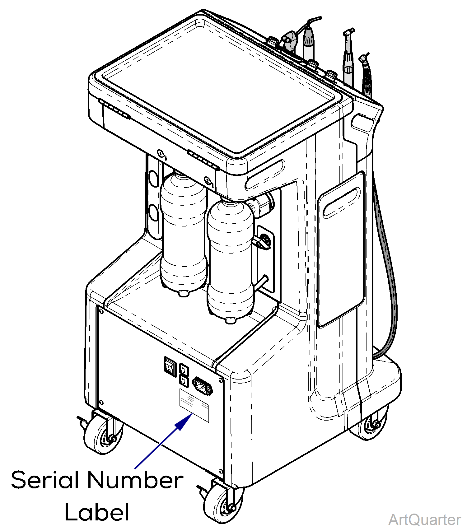Midmark® 1000 Serial Number Label