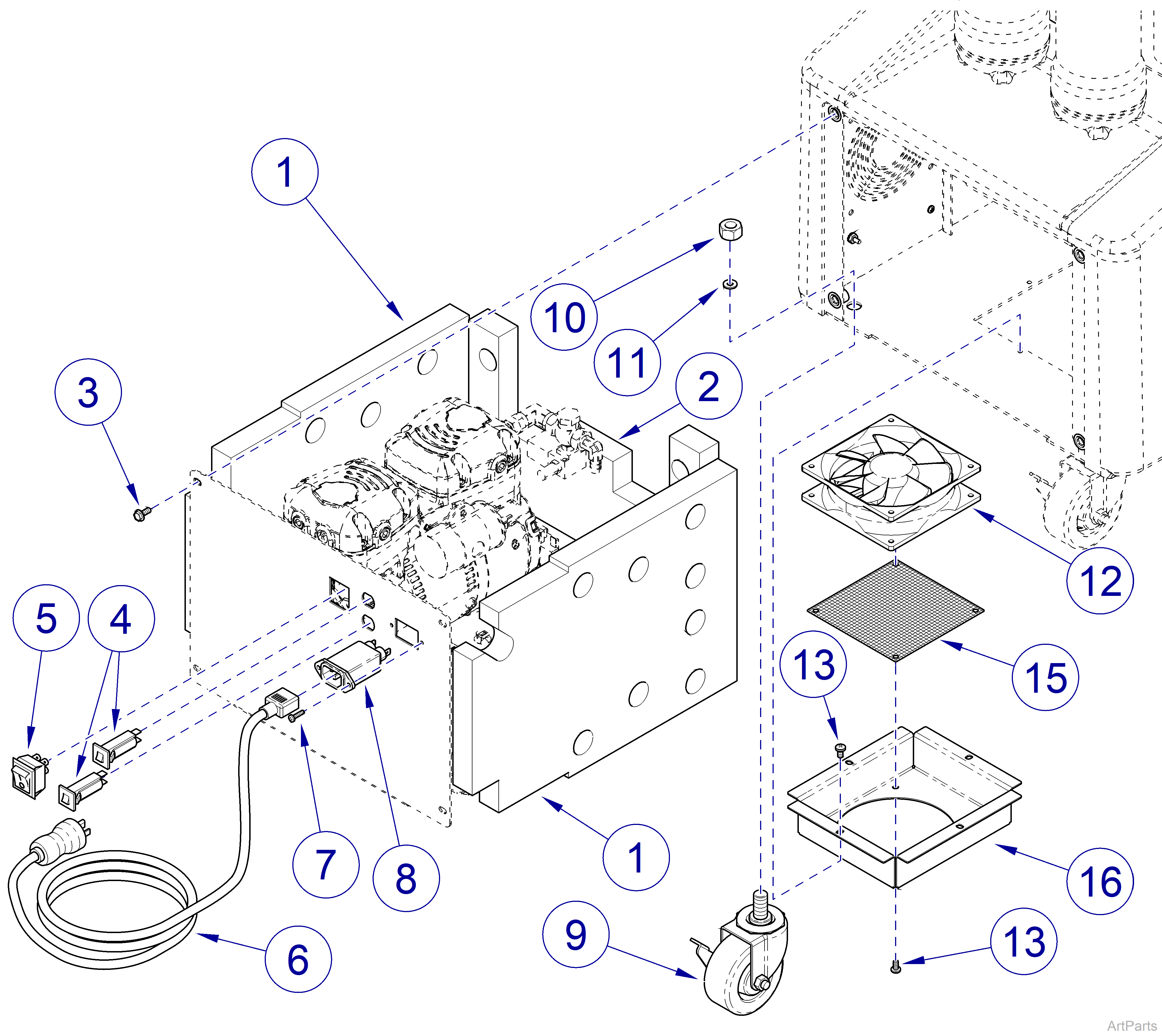 Midmark® 1000  Frame and Back Components