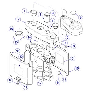 Asepsis 21 Delivery Unit Chair Mounted Console Assembly Enclosure Components