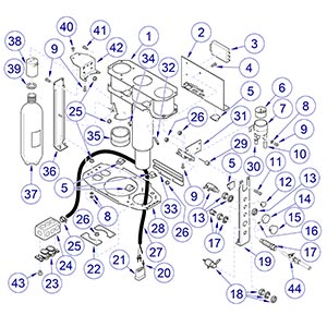 Asepsis 21 Delivery Unit Chair Mounted Console Assembly Internal Components