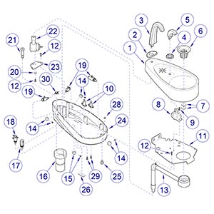 Asepsis 21® Delivery Cuspidor with Components