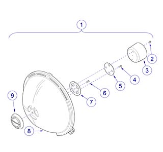 Halogen Lighthead Bulb and Reflector Shield Kit