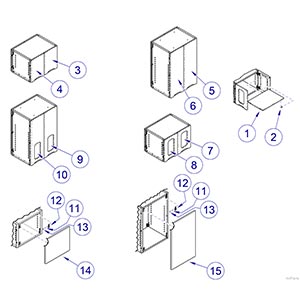 Upper Unit Door and Fixed Panel Assembly
