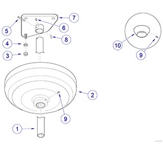 Ceiling Cover / Suspension Tubes for Models 153905