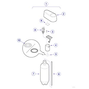 Elevance® Dental Chair LR Unit Water Bottle Assembly