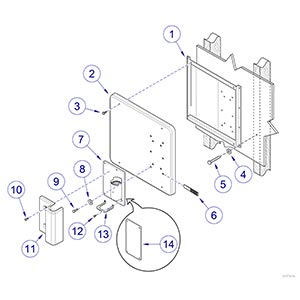 Procenter Side Delivery Unit, Wall / Cabinet Mount Components