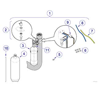 LR Unit City Water Selector Switch and Water Bottle