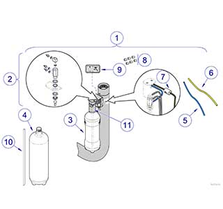 LR Unit City Water Selector Switch and Water Bottle